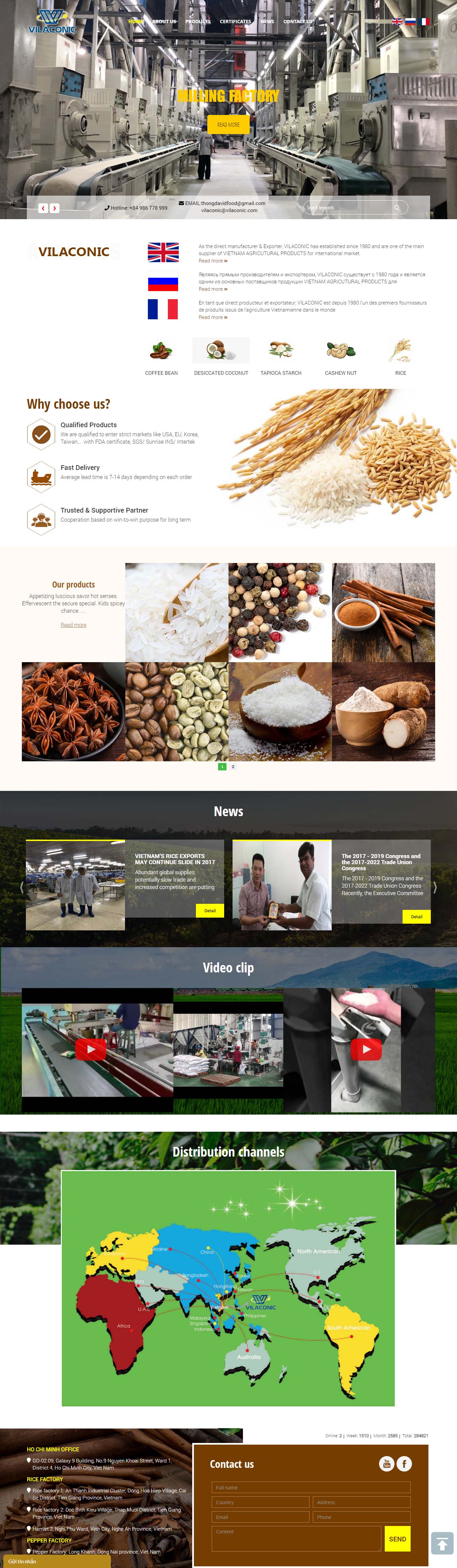 Thiết kế Web xuất nhập khẩu rice-spices.com