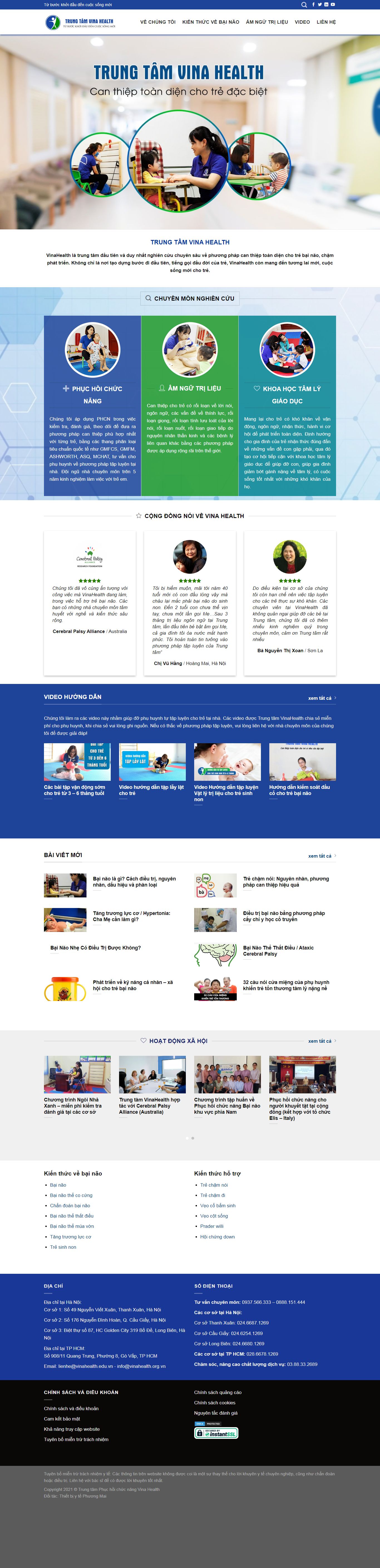 Thiết kế Web y tế trungtamphuchoichucnang.com