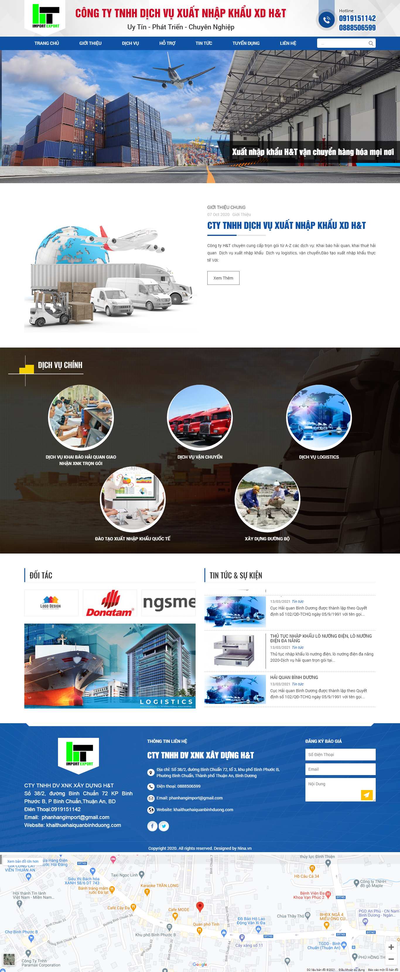 Thiết kế Web xuất nhập khẩu khaithuehaiquanbinhduong.com