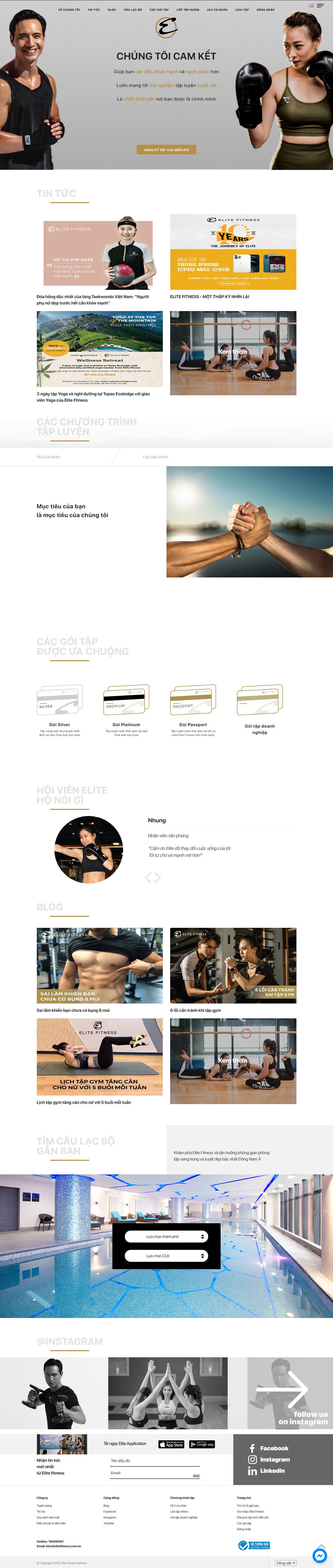 Thiết kế Web phòng gym elitefitness.com.vn