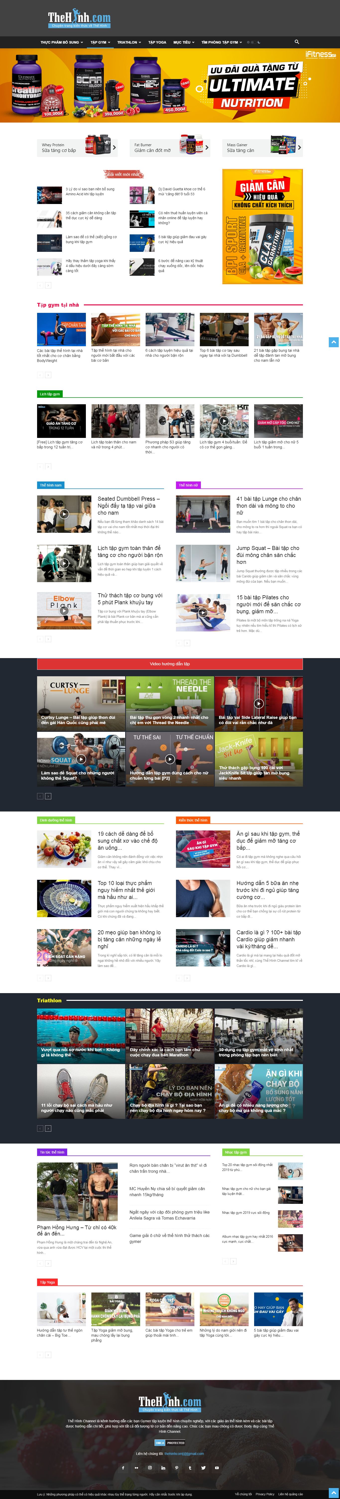 Thiết kế Web phòng gym thehinh.com