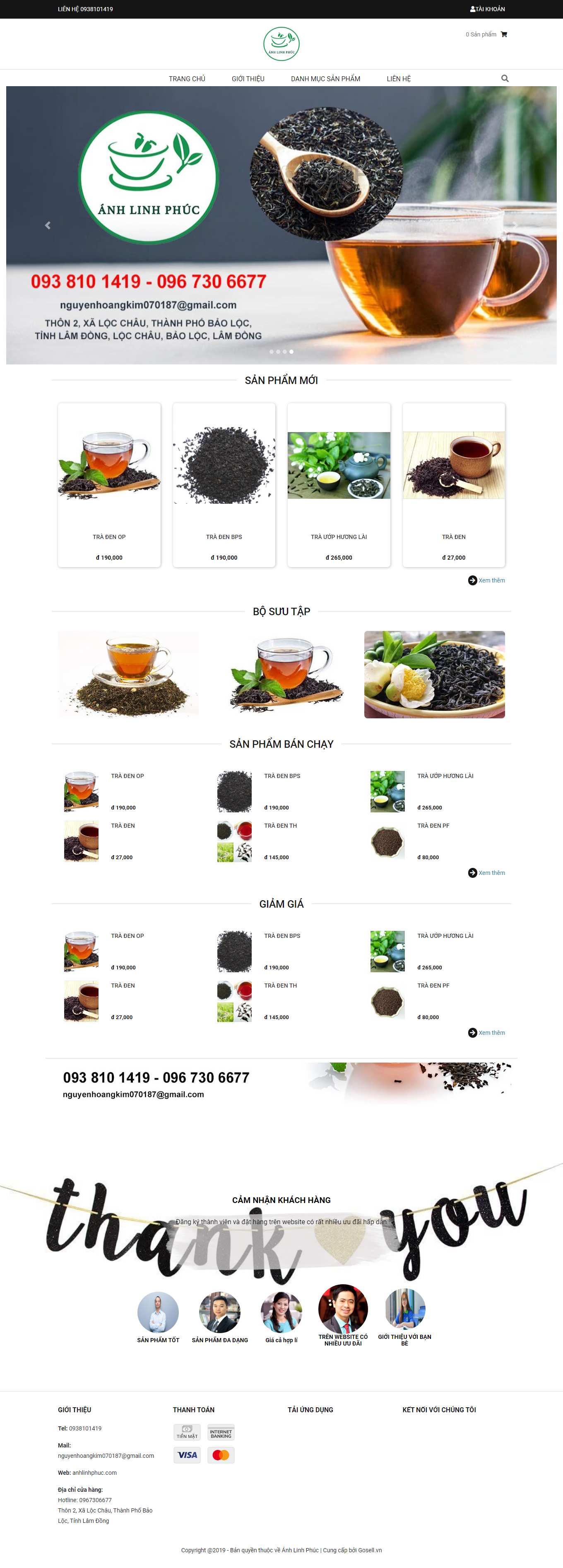 Thiết kế Web bán chè anhlinhphuc.com