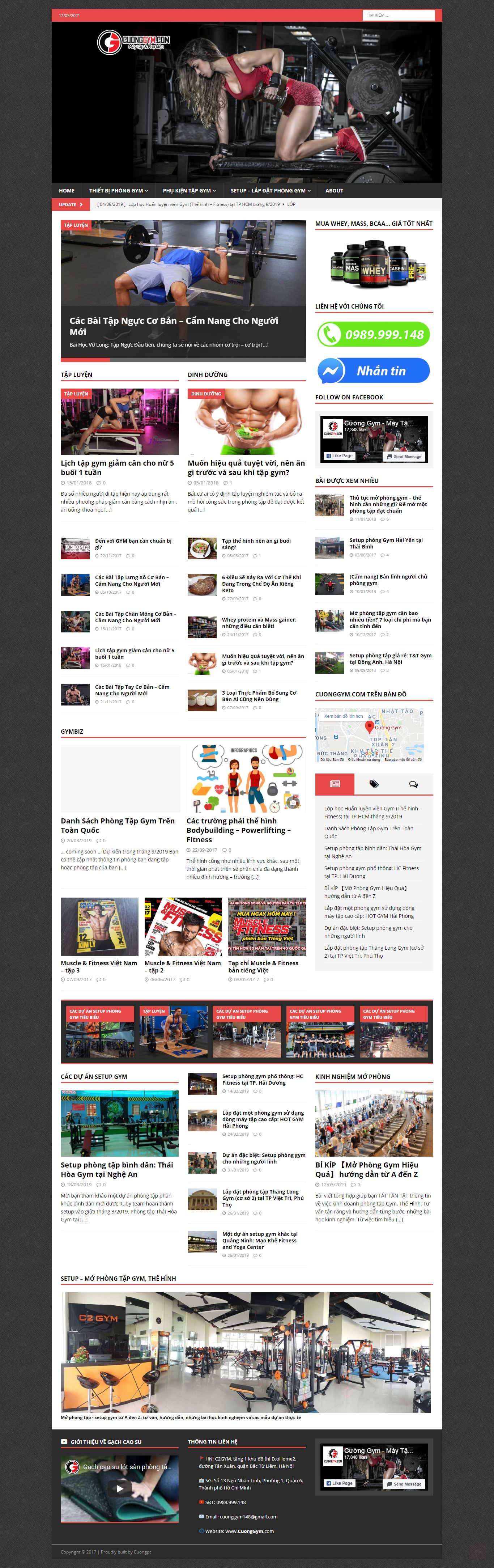 Thiết kế Web phòng gym cuonggym.com
