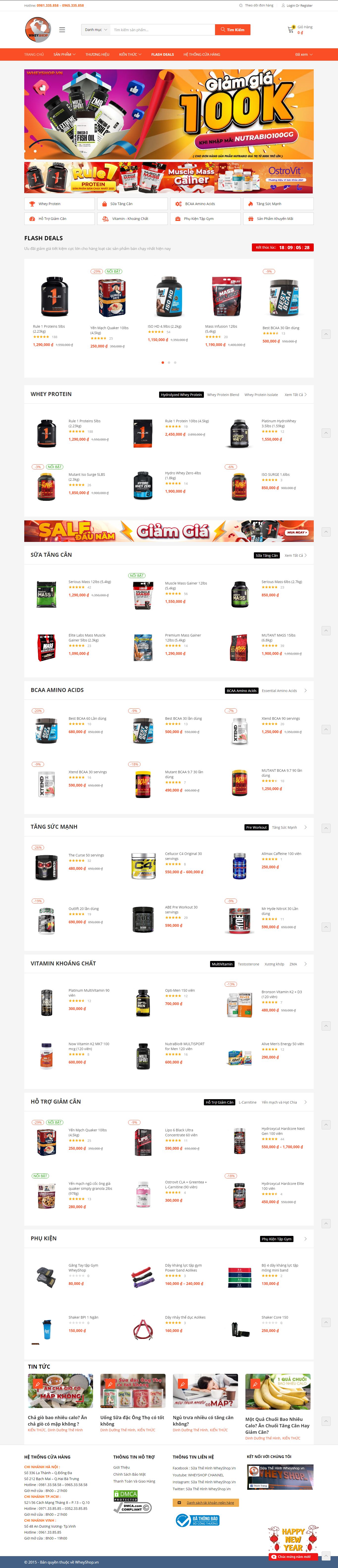 Thiết kế Web phòng gym wheyshop.vn