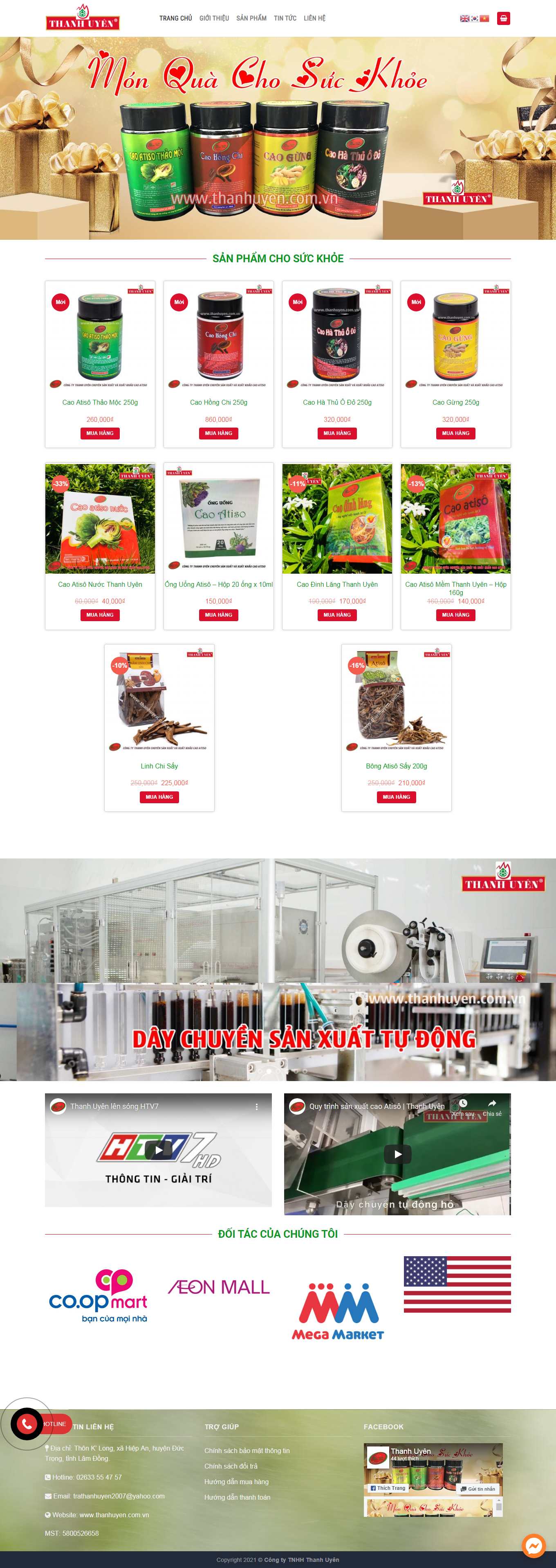 Thiết kế Web bán chè thanhuyen.com.vn