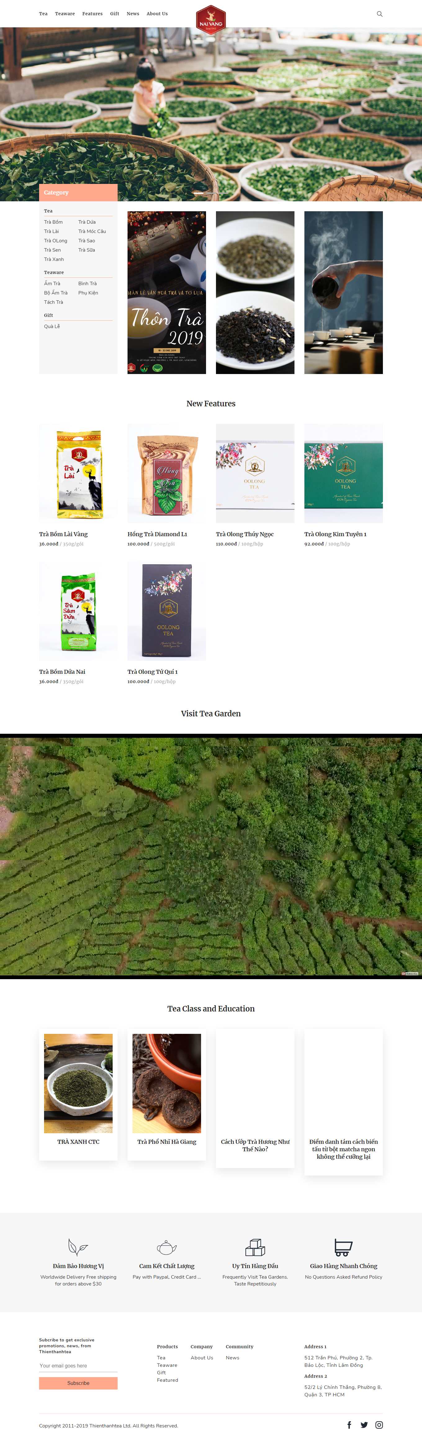 Thiết kế Web bán chè thienthanhtea.com