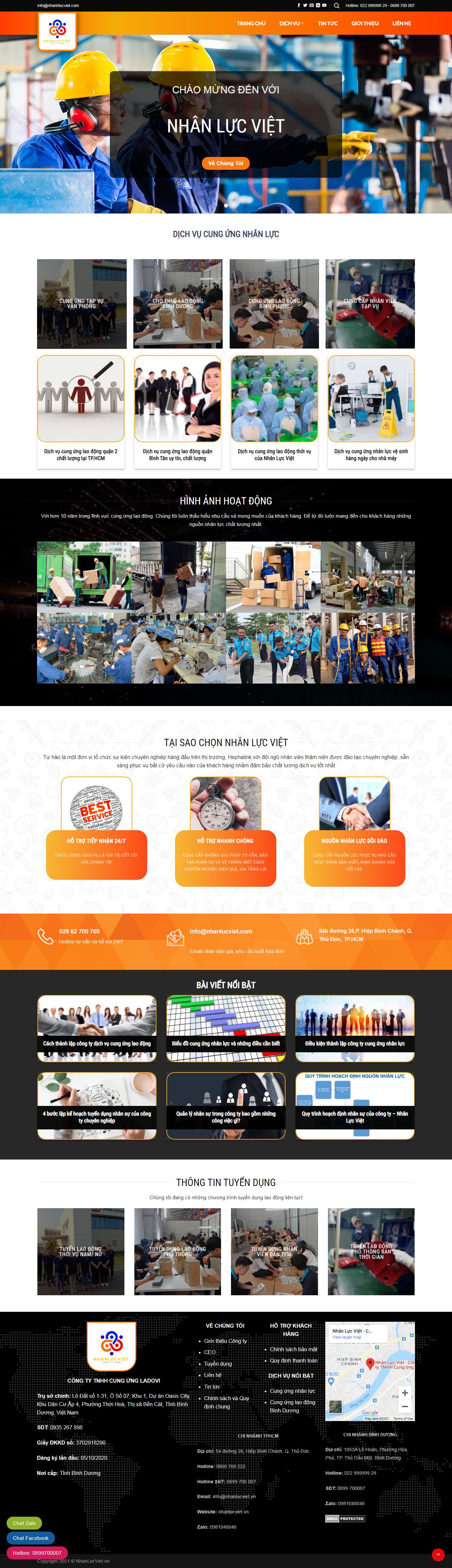 Thiết kế Web việc làm nhanlucviet.vn