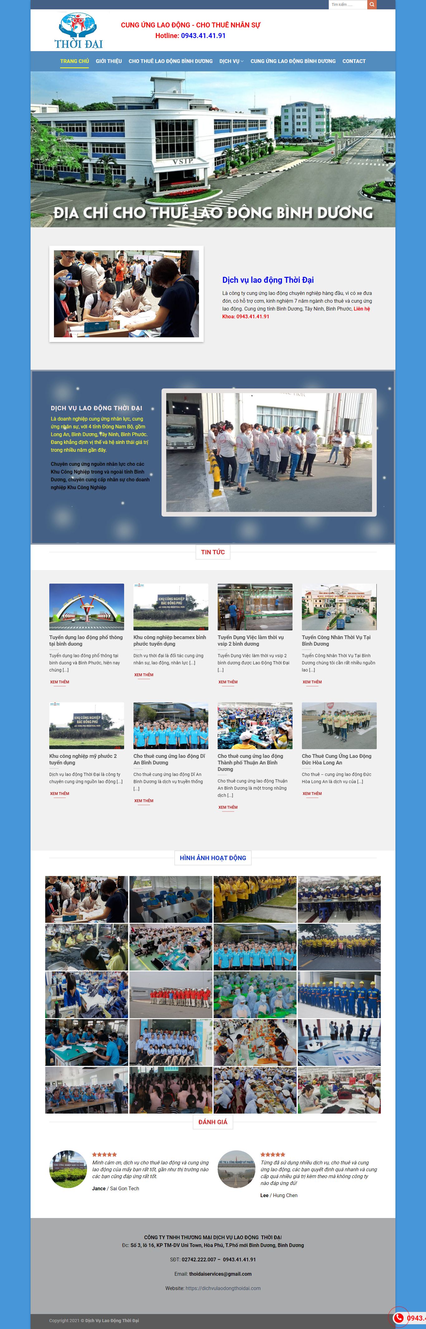 Thiết kế Web việc làm dichvulaodongthoidai.com