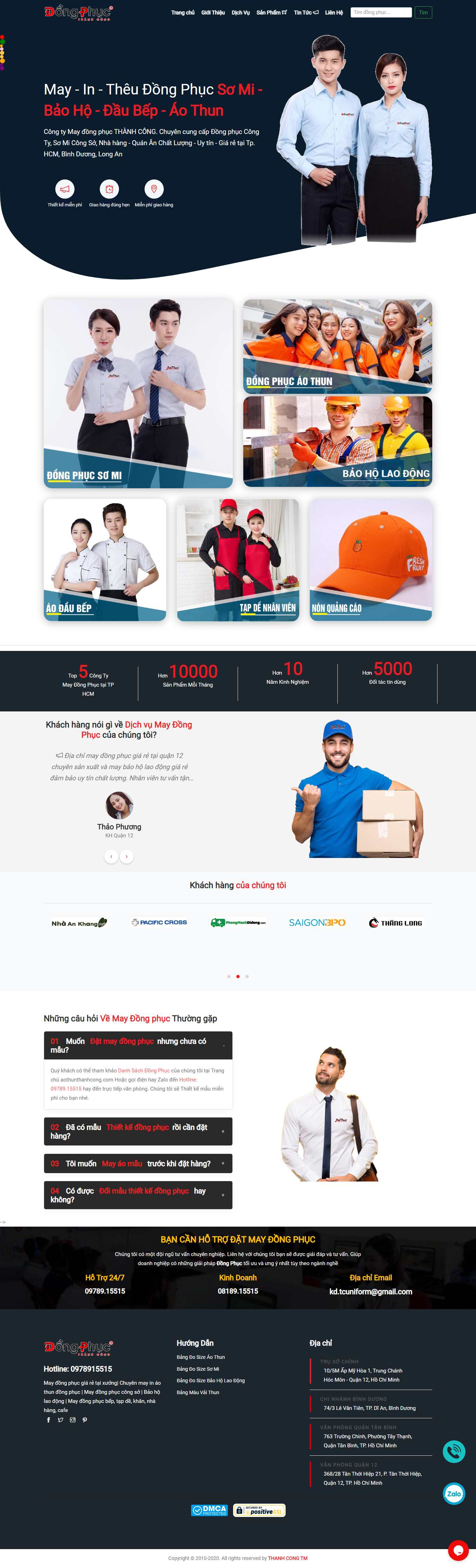 Thiết kế Web may áo thun dongphucthanhcong.vn