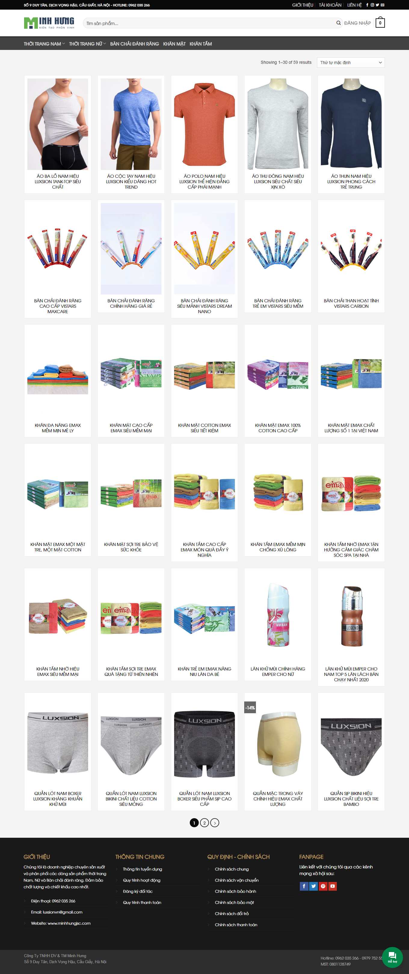 Thiết kế Web may áo thun doitacminhhung.com