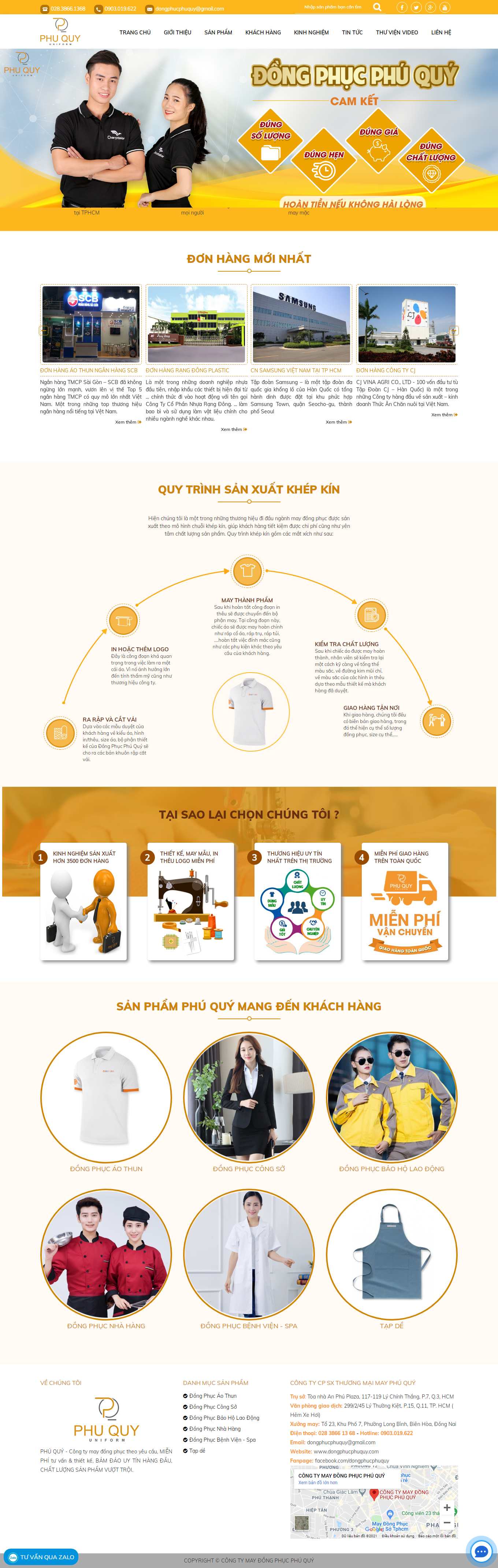 Thiết kế Web may áo thun dongphucphuquy.com