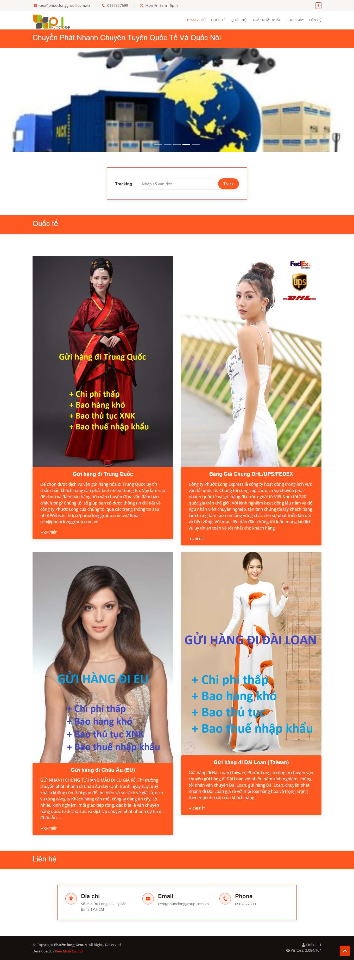 Thiết kế Web chuyển phát nhanh phuoclonggroup.com.vn