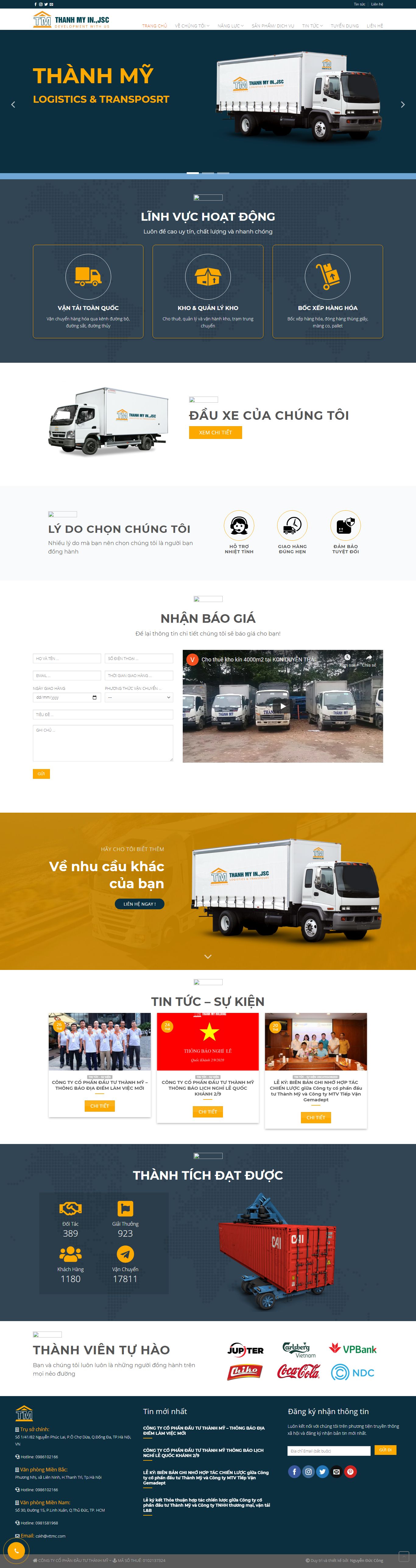 Thiết kế Web đồ gia dụng vantaithanhmy.com.vn