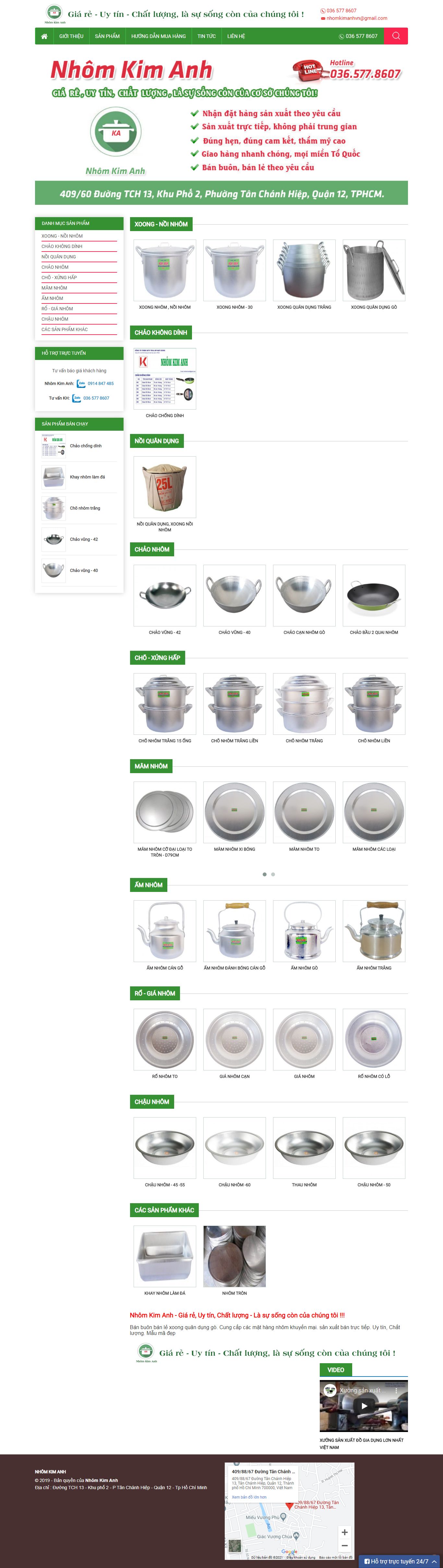 Thiết kế Web đồ gia dụng nhomkimanh.com