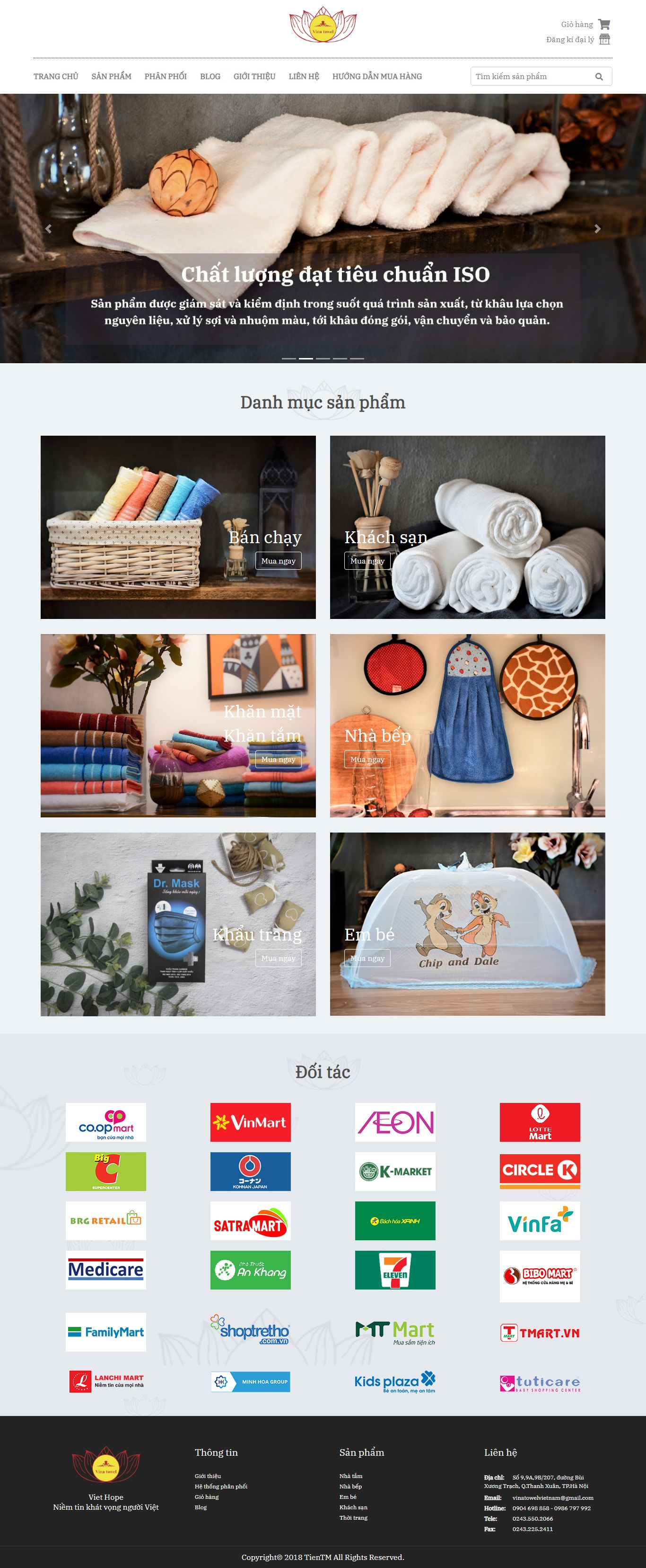 Thiết kế Web đồ gia dụng vinatowel.vn