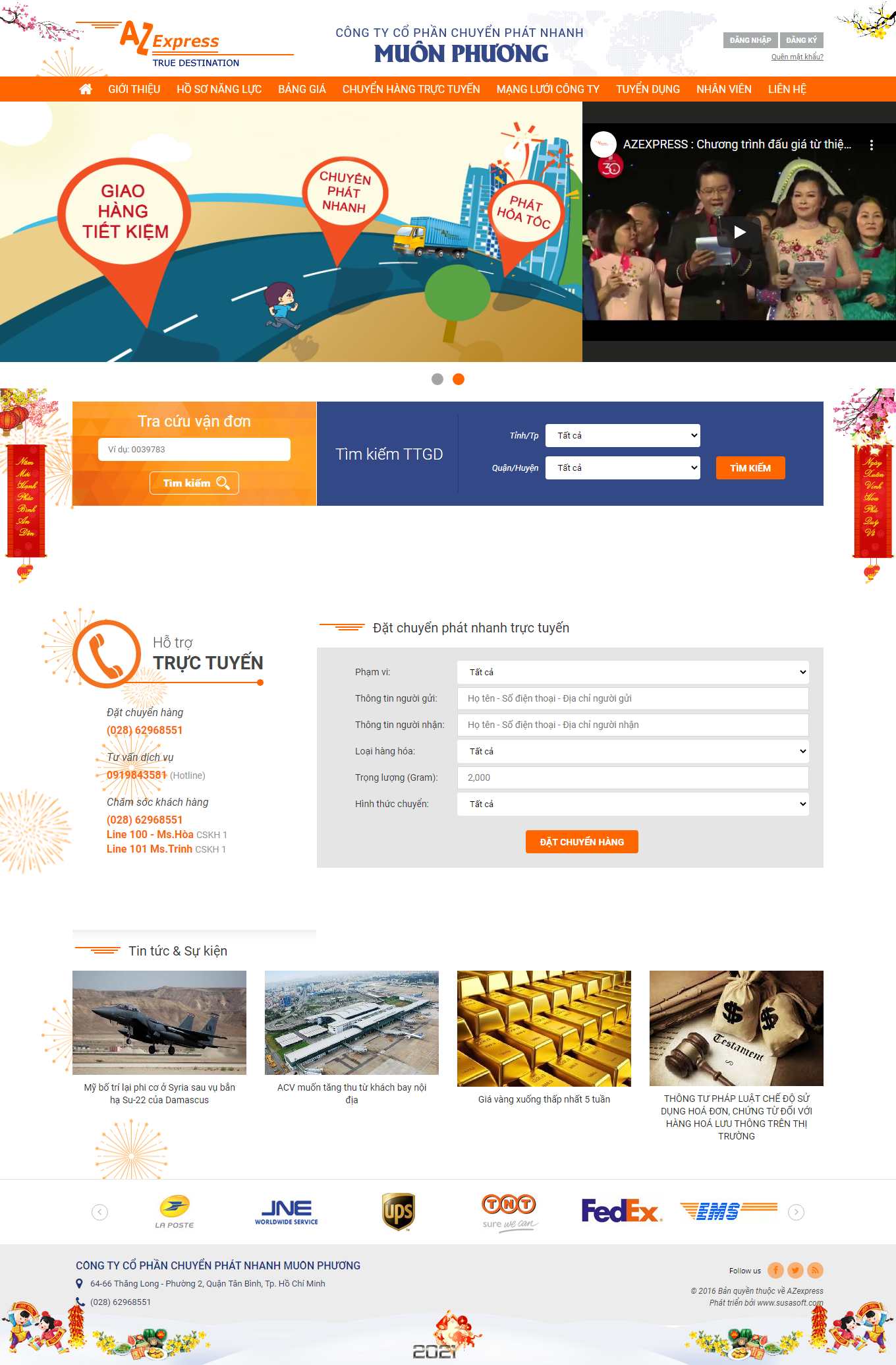 Thiết kế Web chuyển phát nhanh azexpress.com.vn