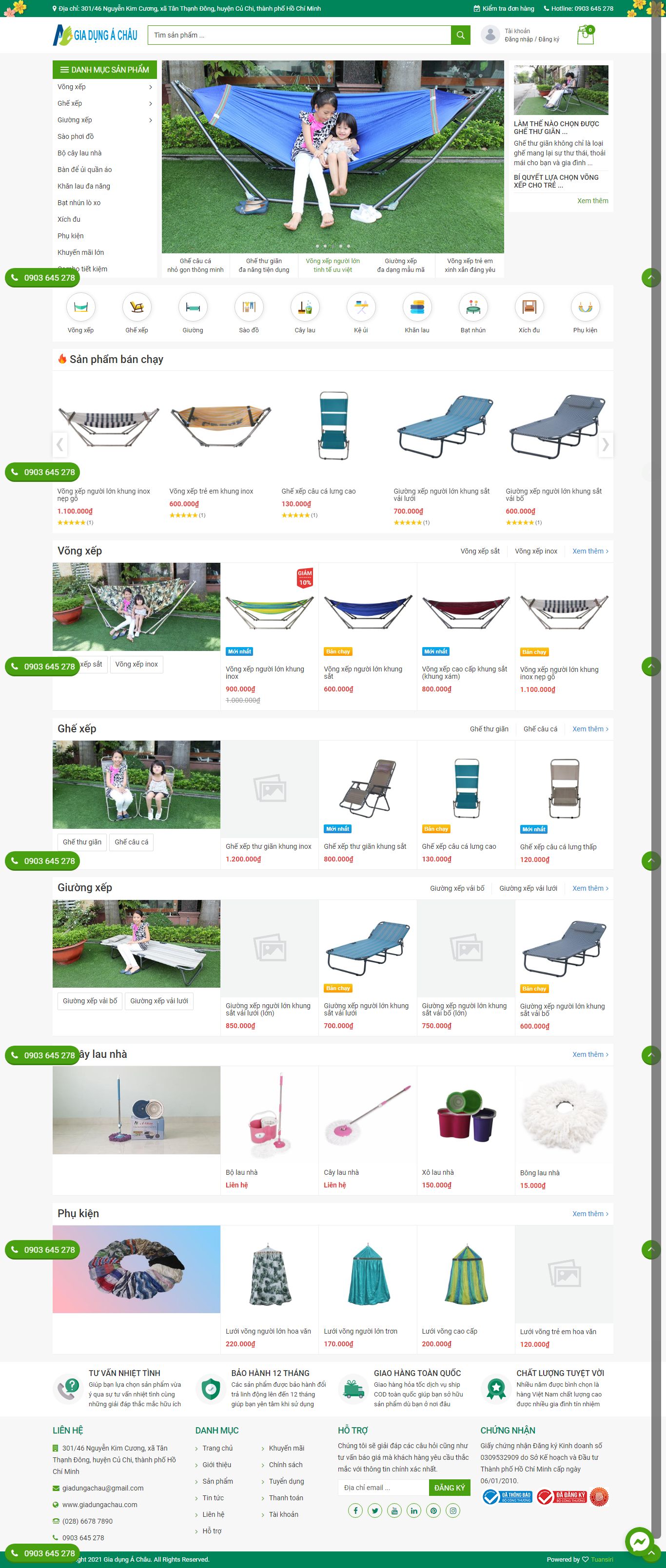 Thiết kế Web đồ gia dụng giadungachau.com