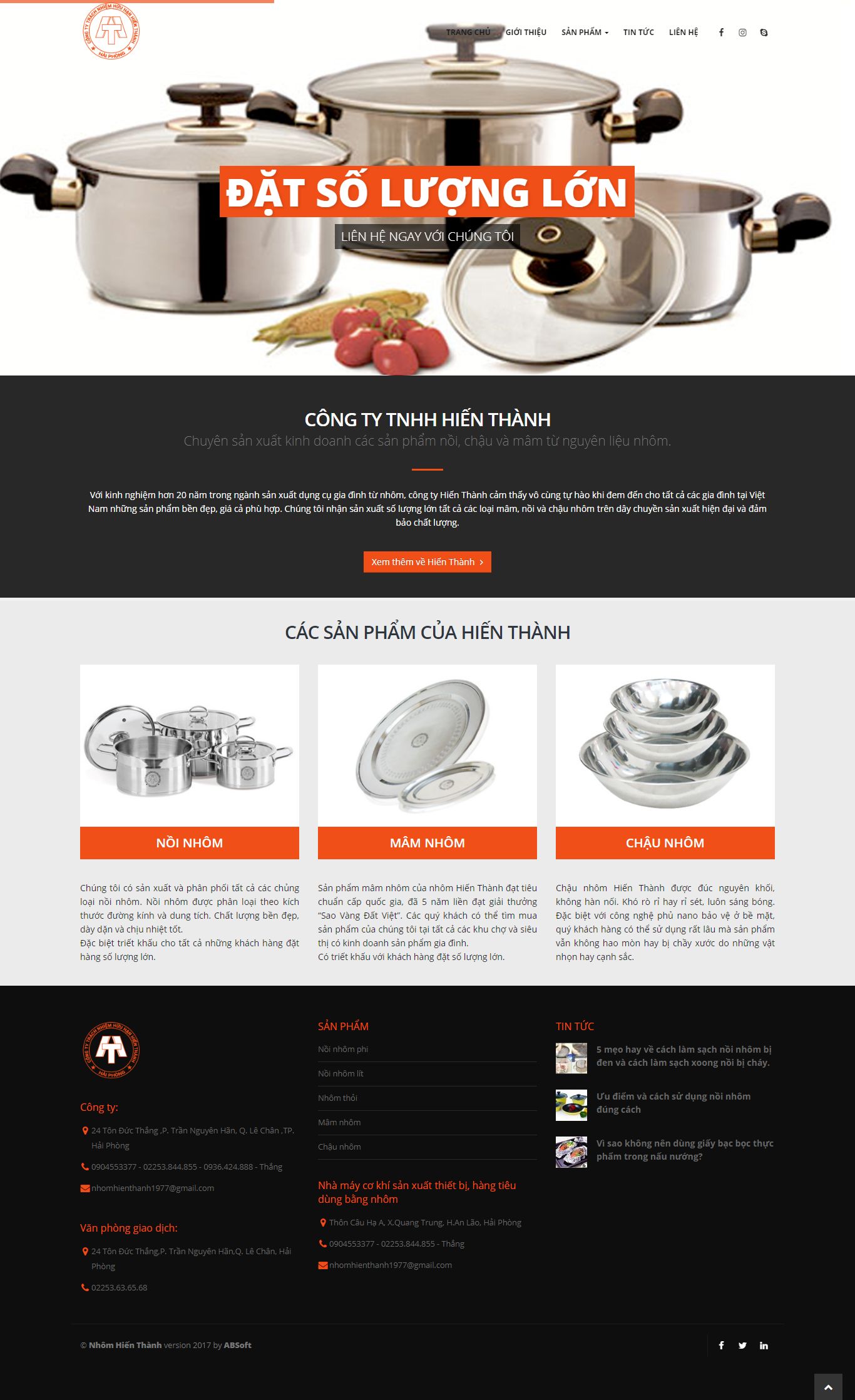 Thiết kế Web cơ khí nhomhienthanh.com