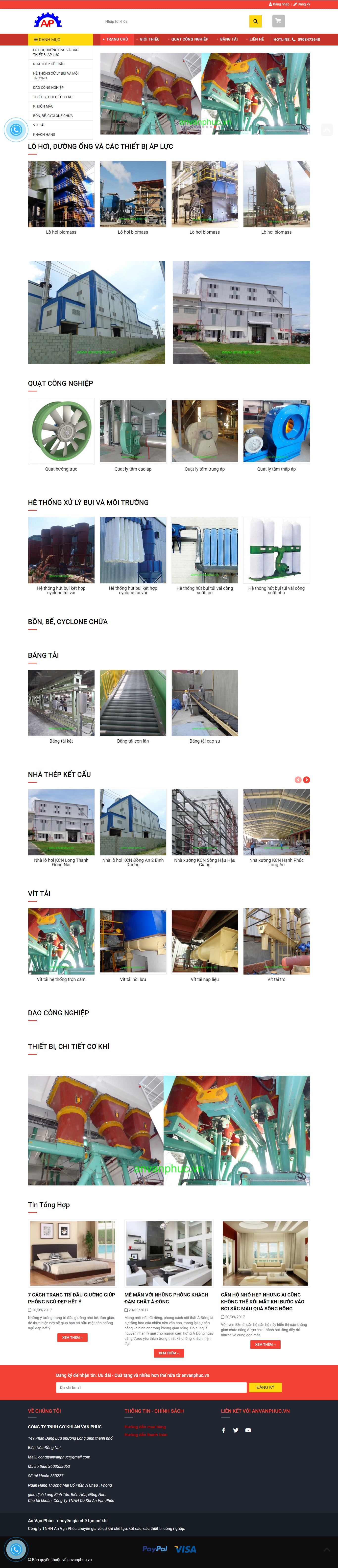 Thiết kế Web cơ khí anvanphuc.vn