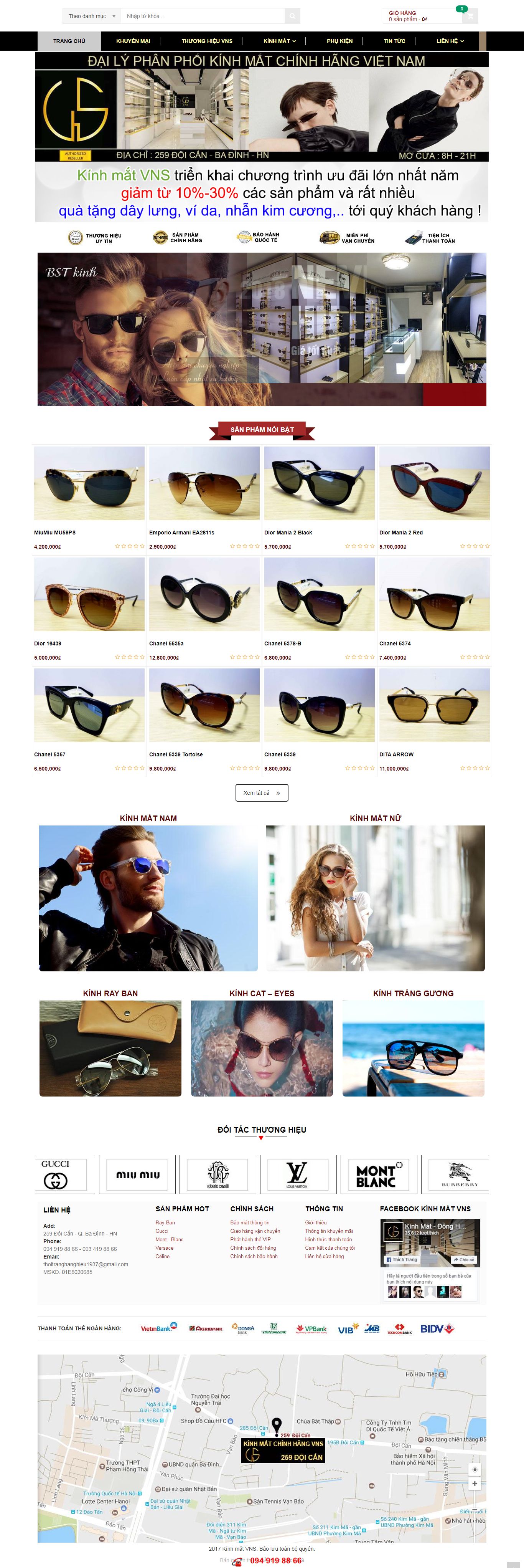 Thiết kế Web kính mắt kinhmatvns.vn