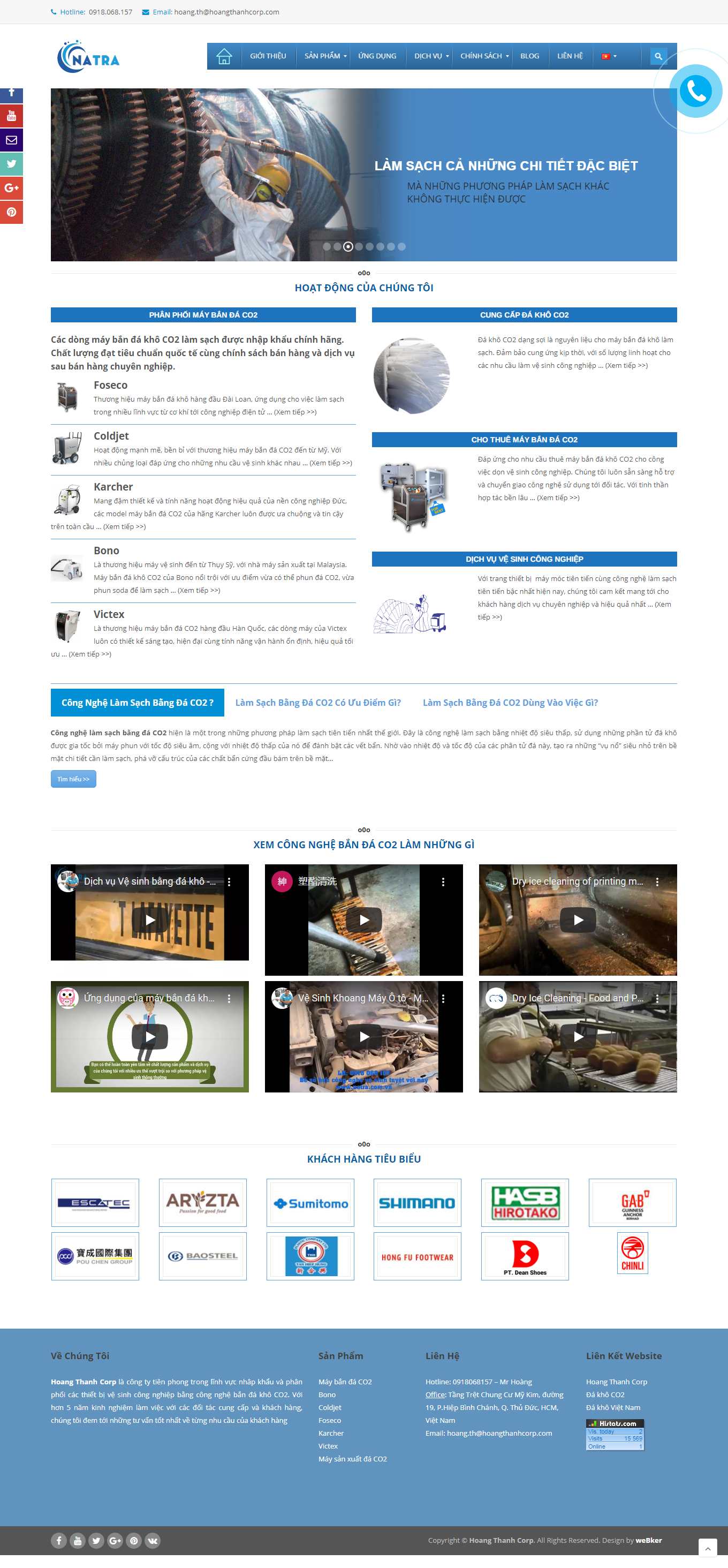 Thiết kế Web dịch vụ vệ sinh công nghiệp natra.com.vn