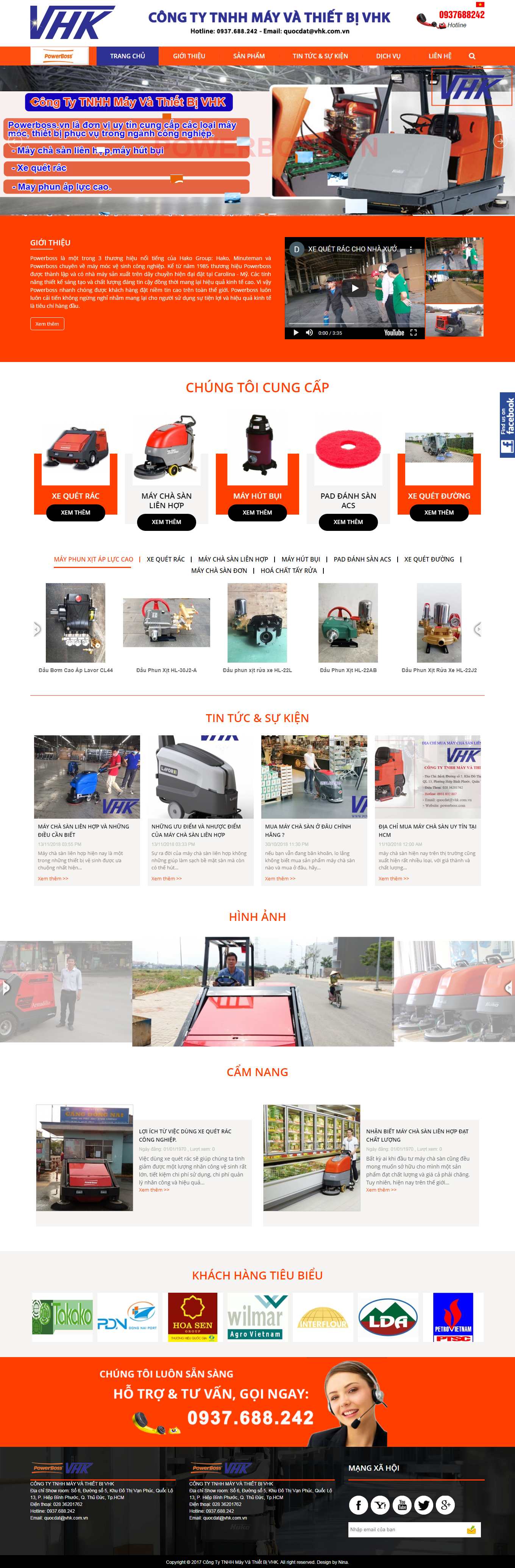 Thiết kế Web dịch vụ vệ sinh công nghiệp powerboss.vn