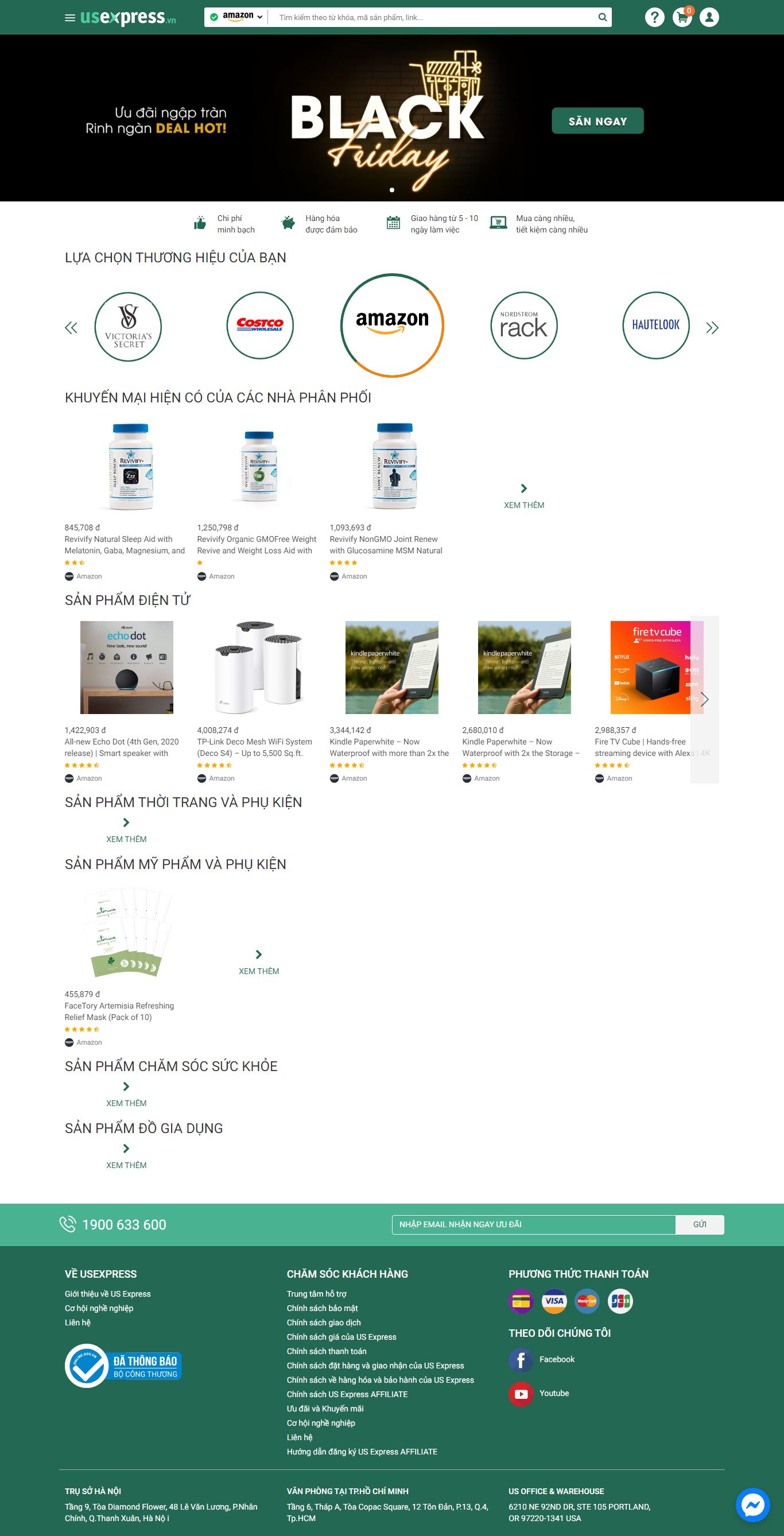 Thiết kế Web order hàng hóa usexpress.vn