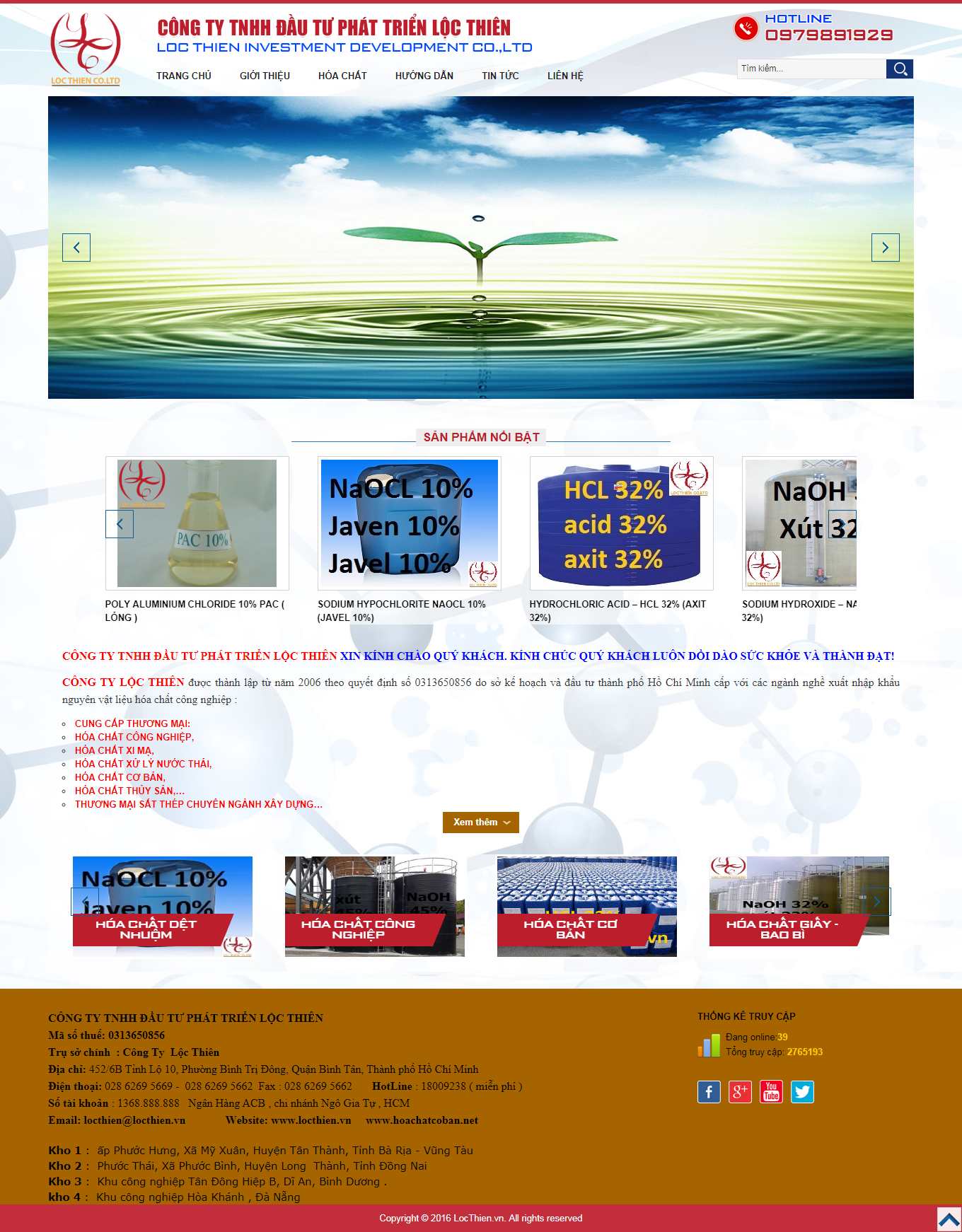 Thiết kế Web hóa chất công nghiệp hoachatcoban.net