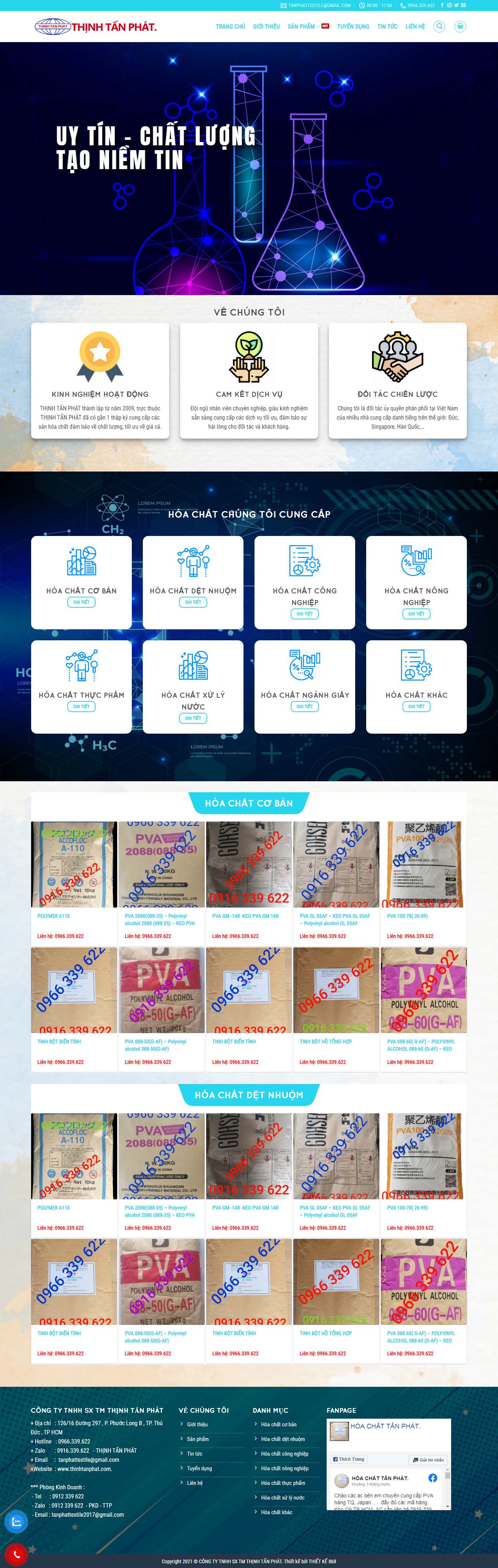 Thiết kế Web hóa chất công nghiệp thinhtanphat.com