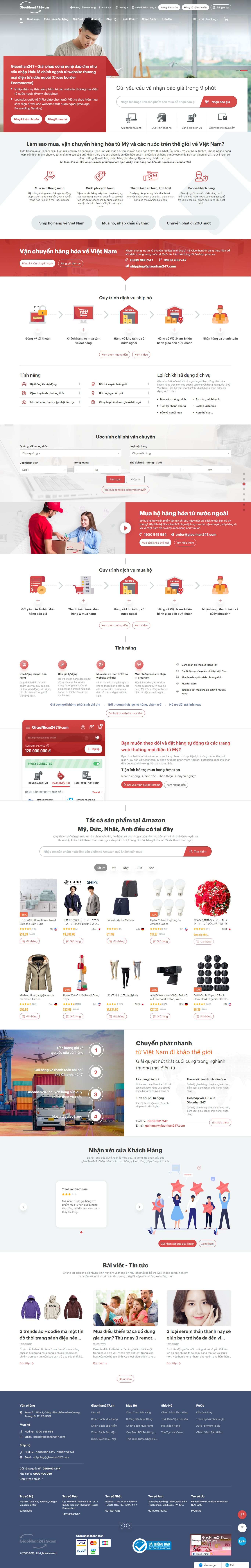 Thiết kế Web order hàng hóa giaonhan247.vn