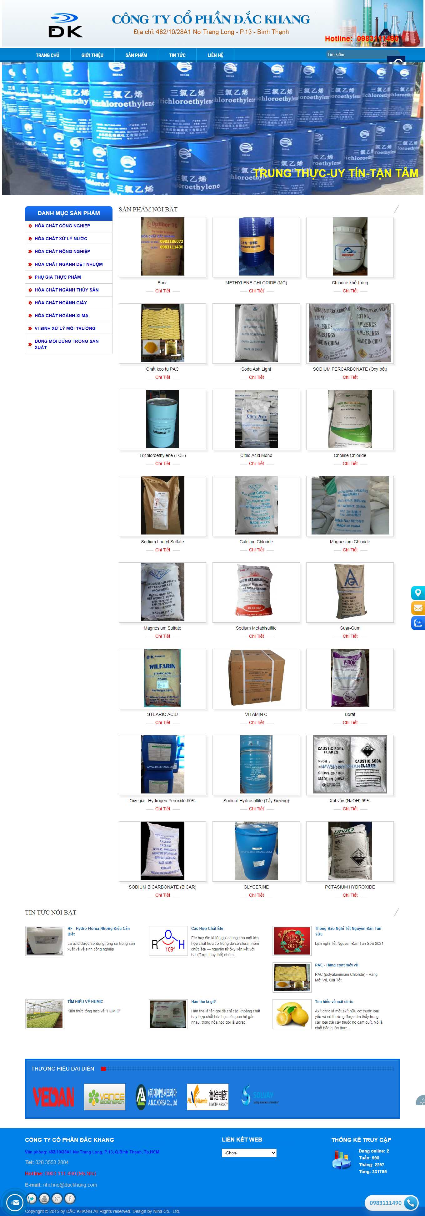 Thiết kế Web hóa chất công nghiệp dackhang.com