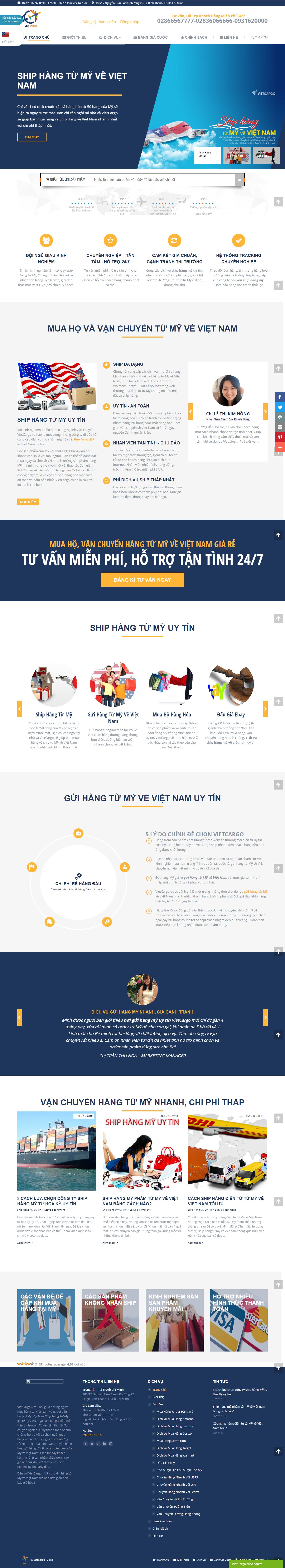 Thiết kế Web ship hàng vietcargo.vn