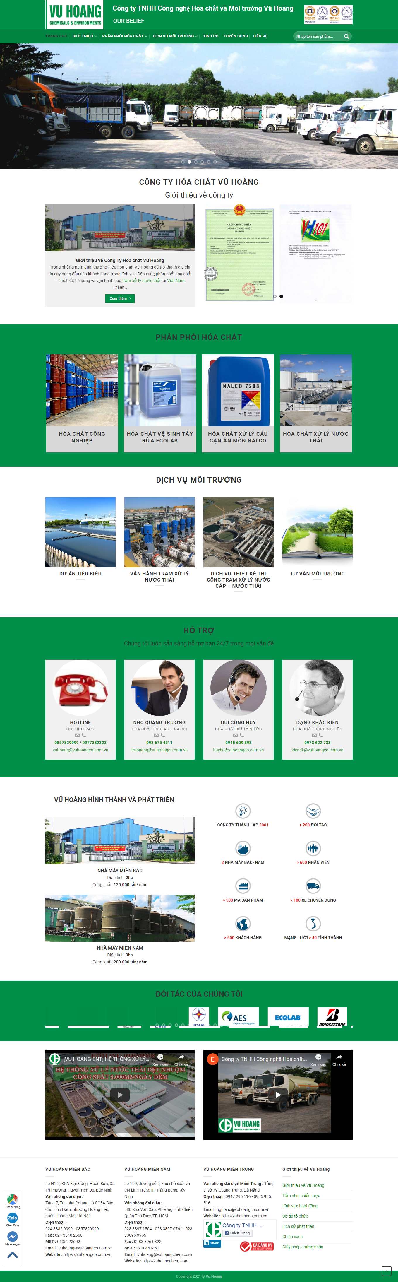 Thiết kế Web hóa chất công nghiệp vuhoangco.com.vn