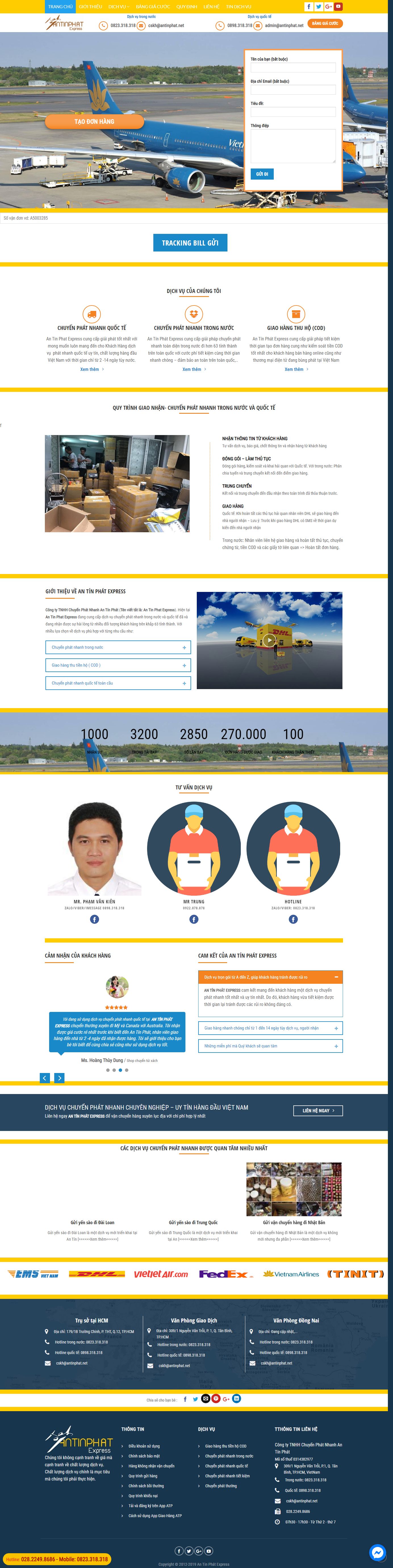 Thiết kế Web ship hàng antinphat.vn