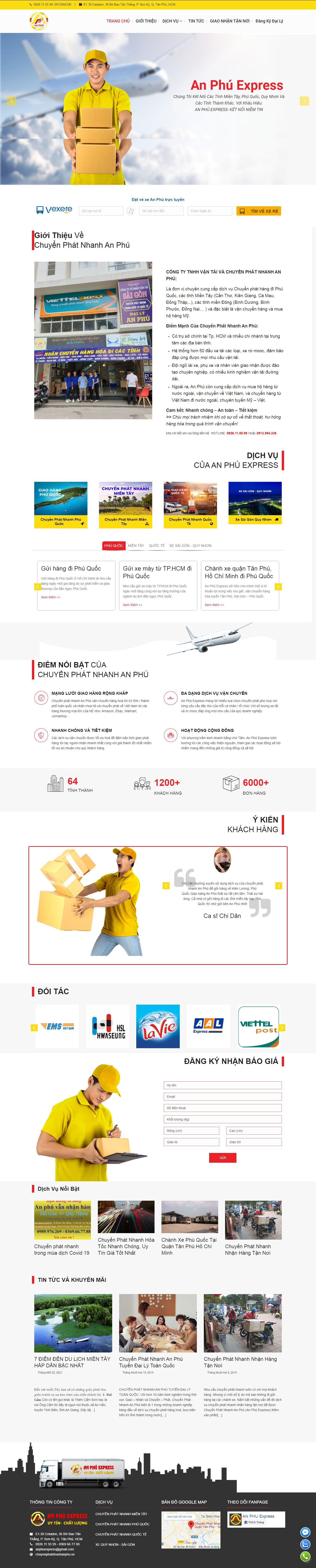 Thiết kế Web ship hàng chuyenphatnhanhanphu.vn