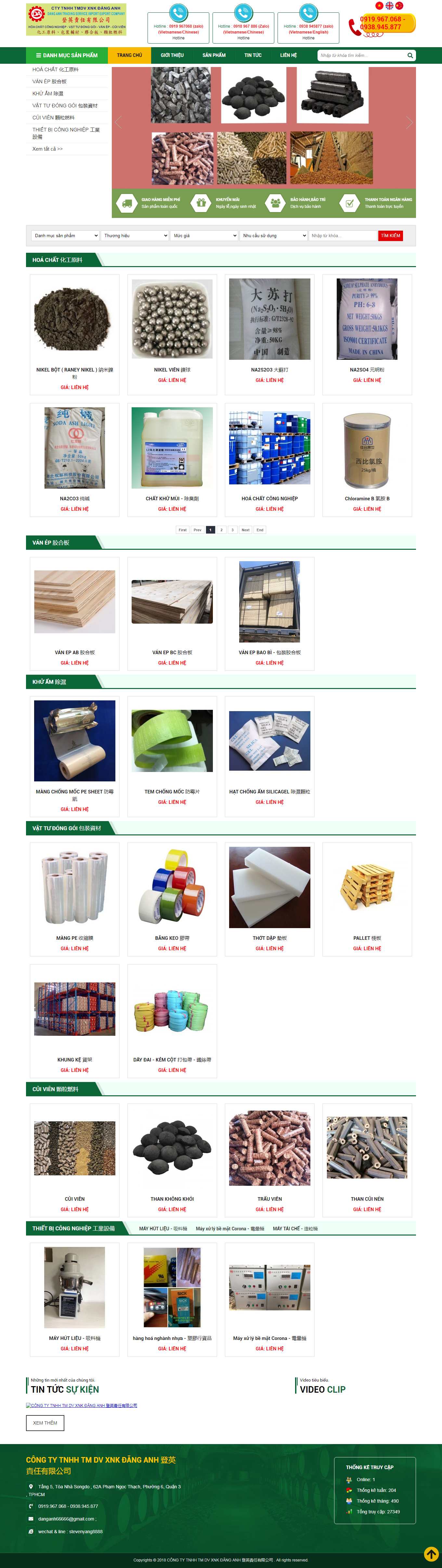 Thiết kế Web hóa chất công nghiệp danganhvn.com