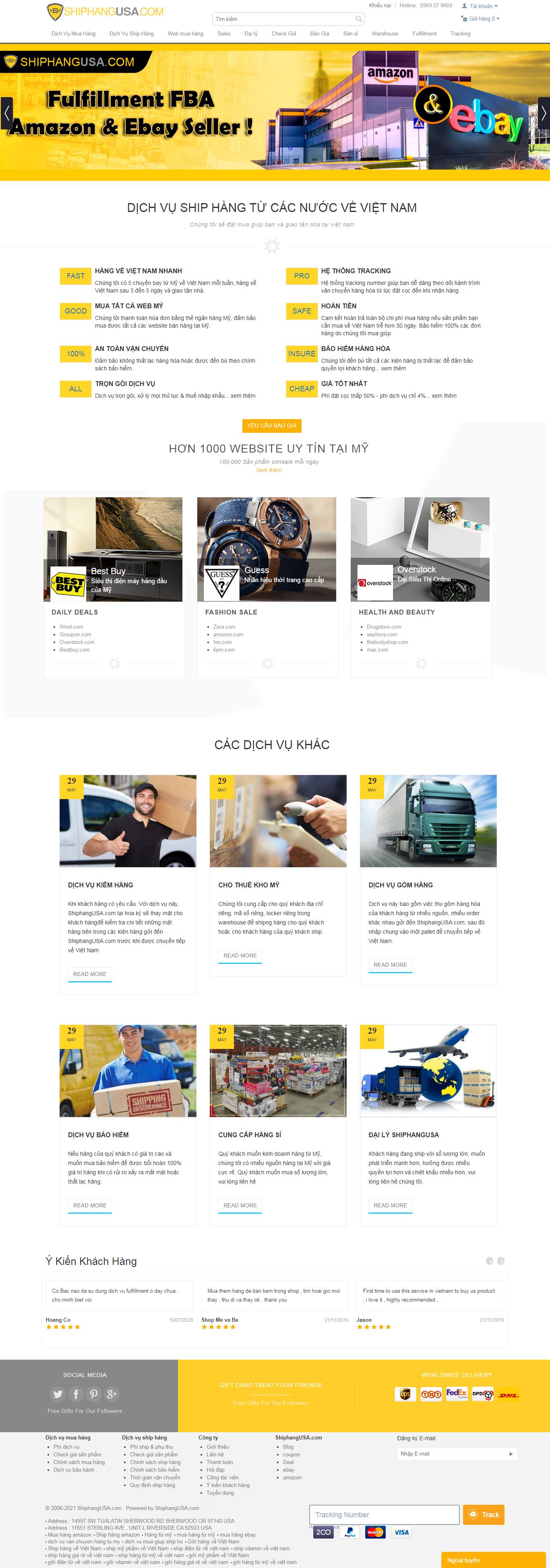 Thiết kế Web ship hàng shiphangusa.com