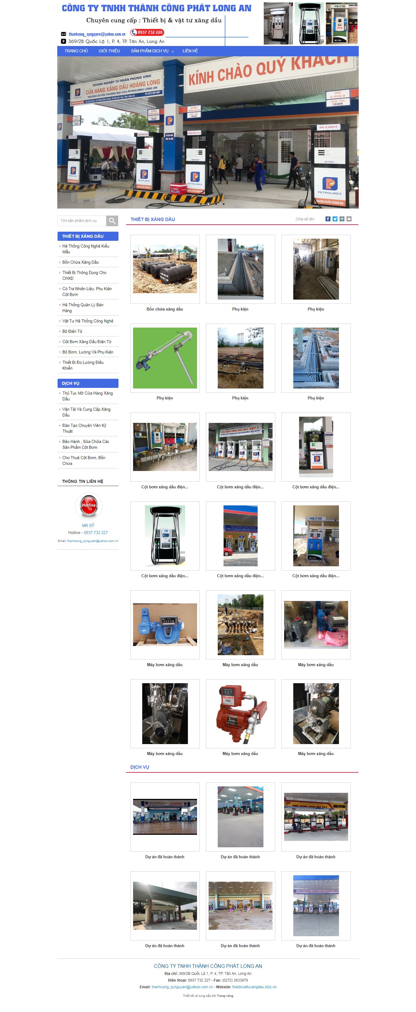 Thiết kế Web cửa hàng thietbivattuxangdau.bizz.vn