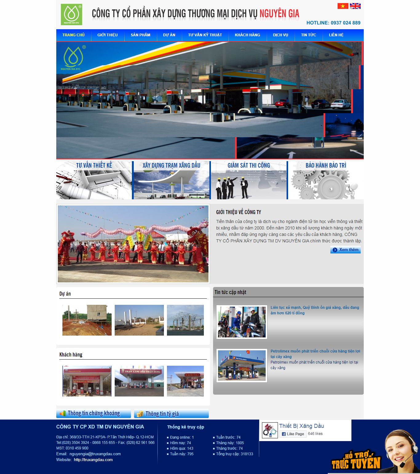 Thiết kế Web cửa hàng truxangdau.com