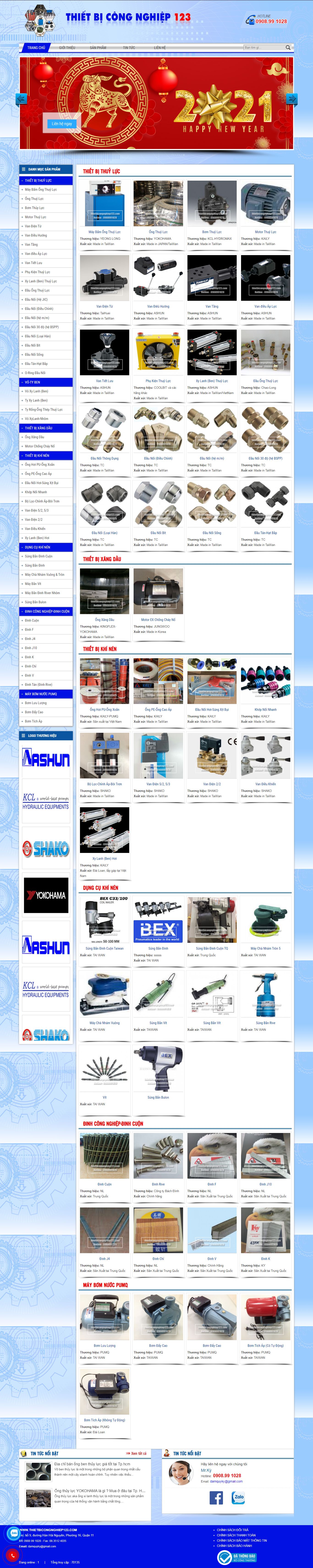 Thiết kế Web cửa hàng thietbicongnghiep123.com