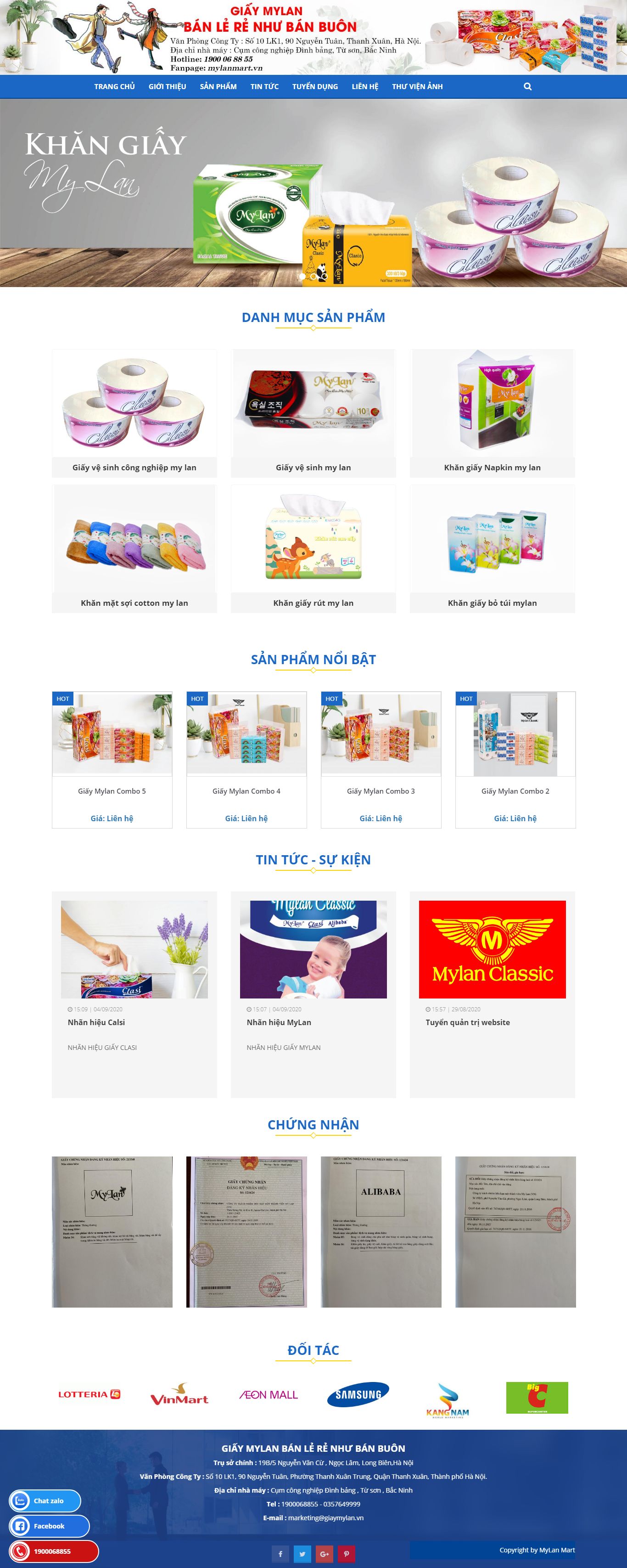 Thiết kế Web nhà máy giaymylan.vn