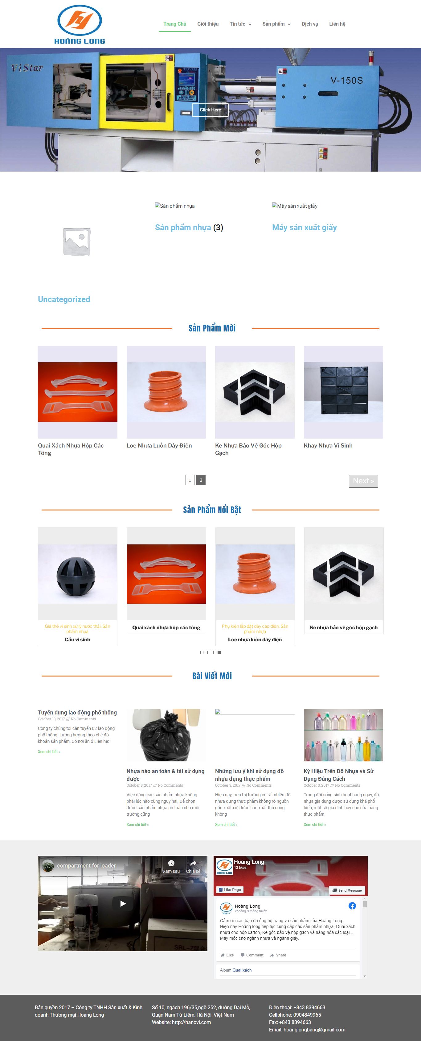 Thiết kế Web nhà máy hanovi.com