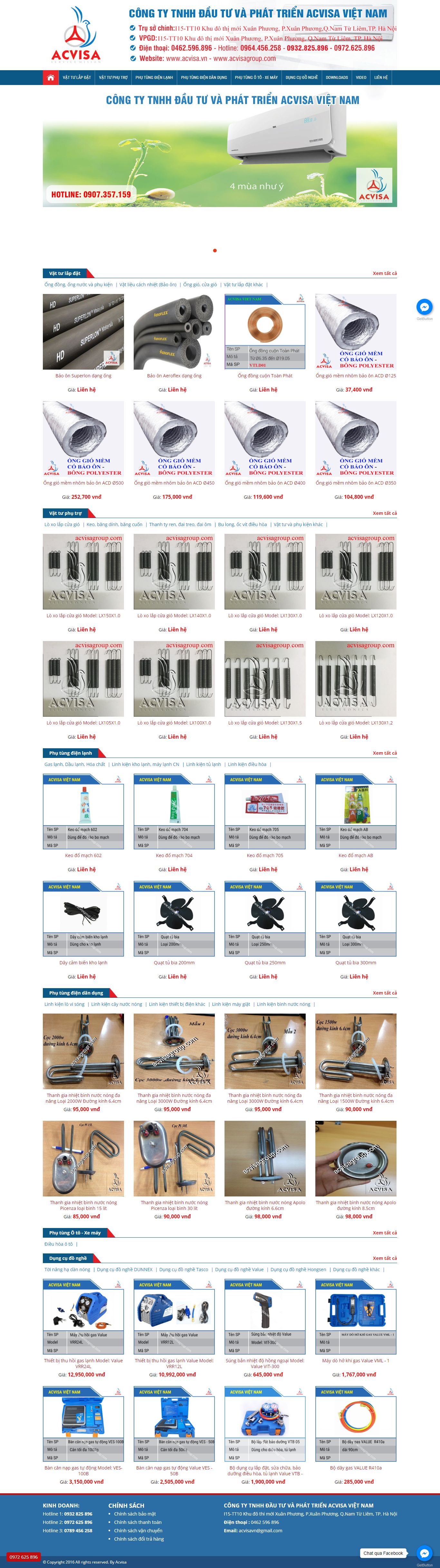 Thiết kế Web thiết bị vật tư acvisagroup.com