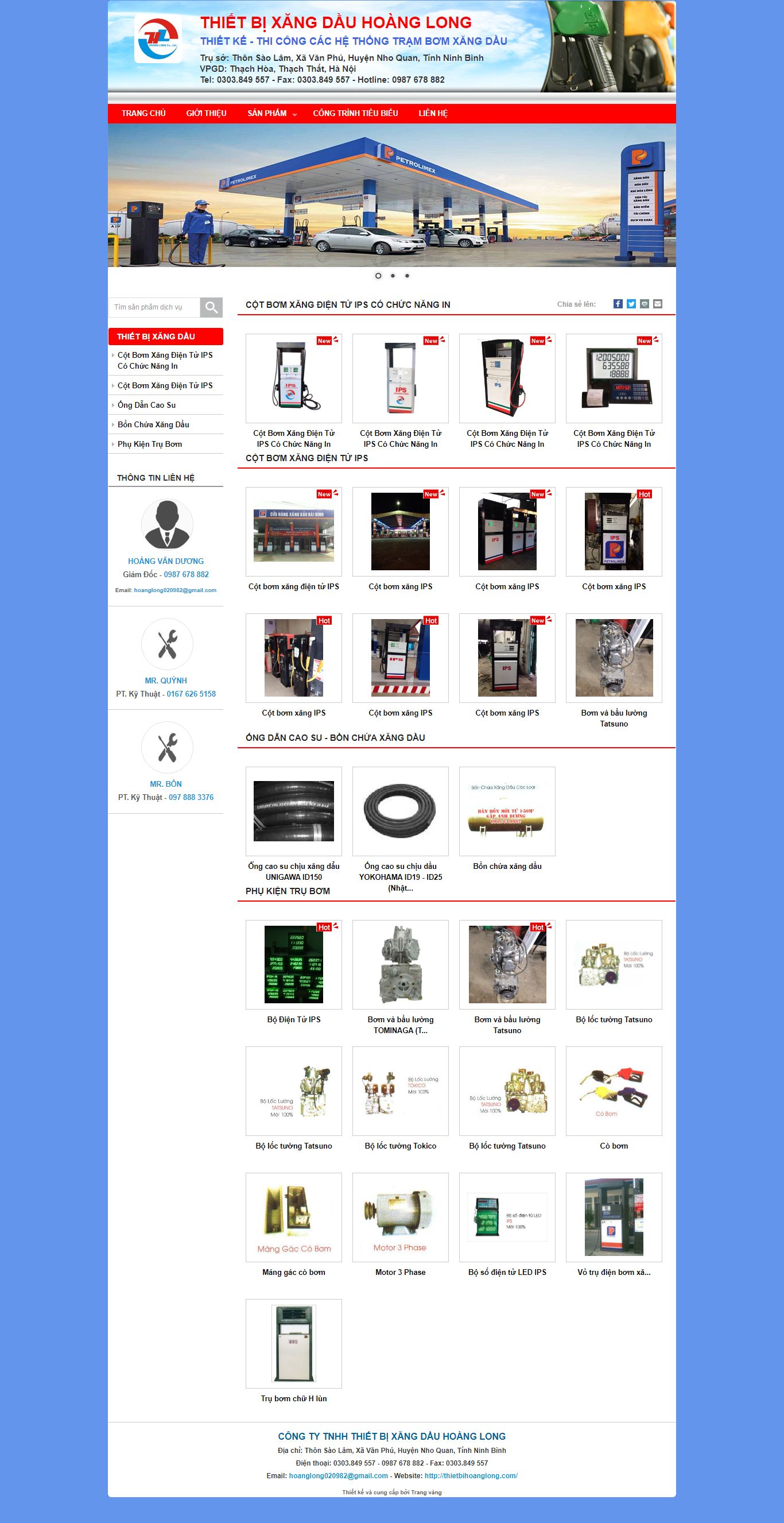 Thiết kế Web thiết bị vật tư thietbihoanglong.bizz.vn