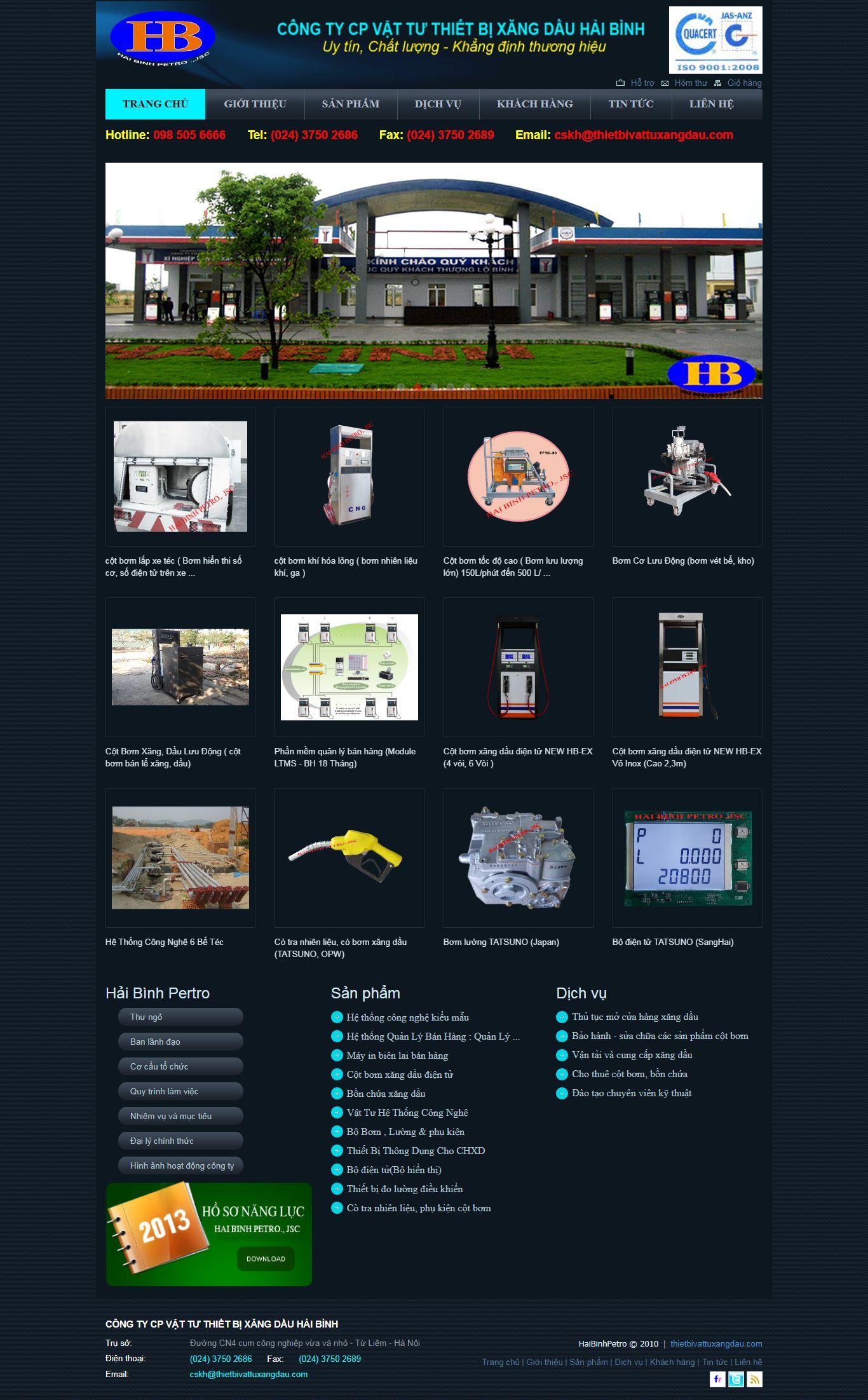 Thiết kế Web thiết bị vật tư thietbivattuxangdau.com