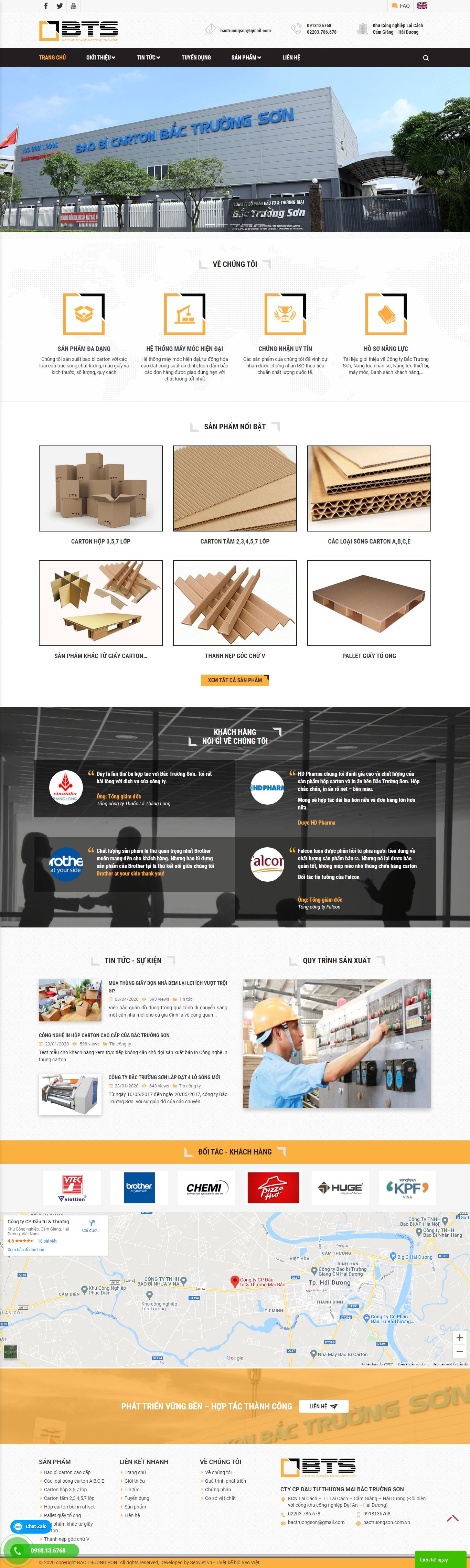 Thiết kế Web bao bì bactruongson.com.vn