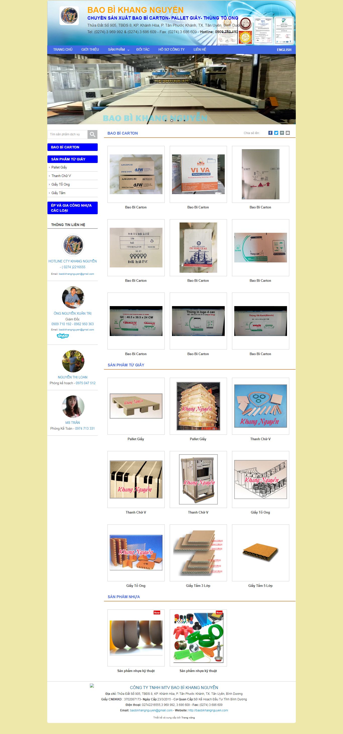 Thiết kế Web bao bì baobikhangnguyen.com