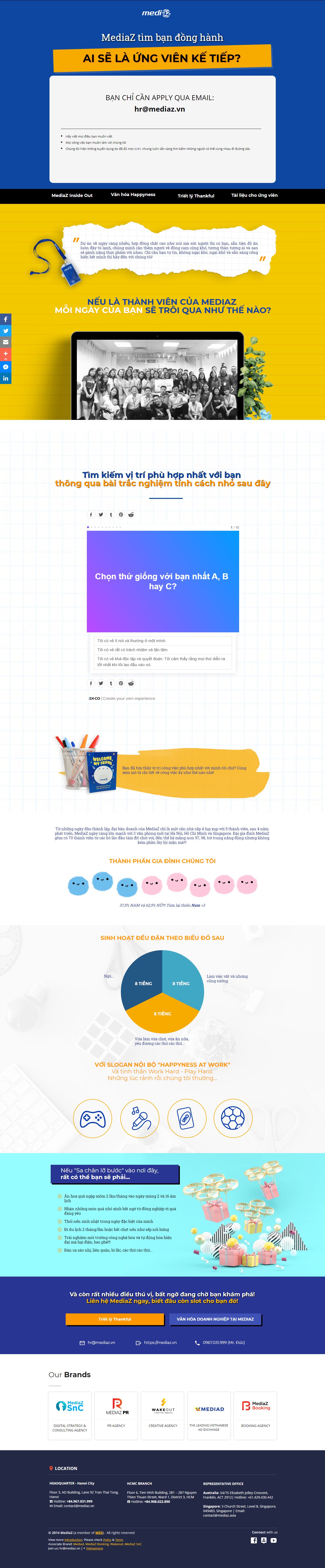 Thiết kế Web landing page tuyendung.mediaz.vn