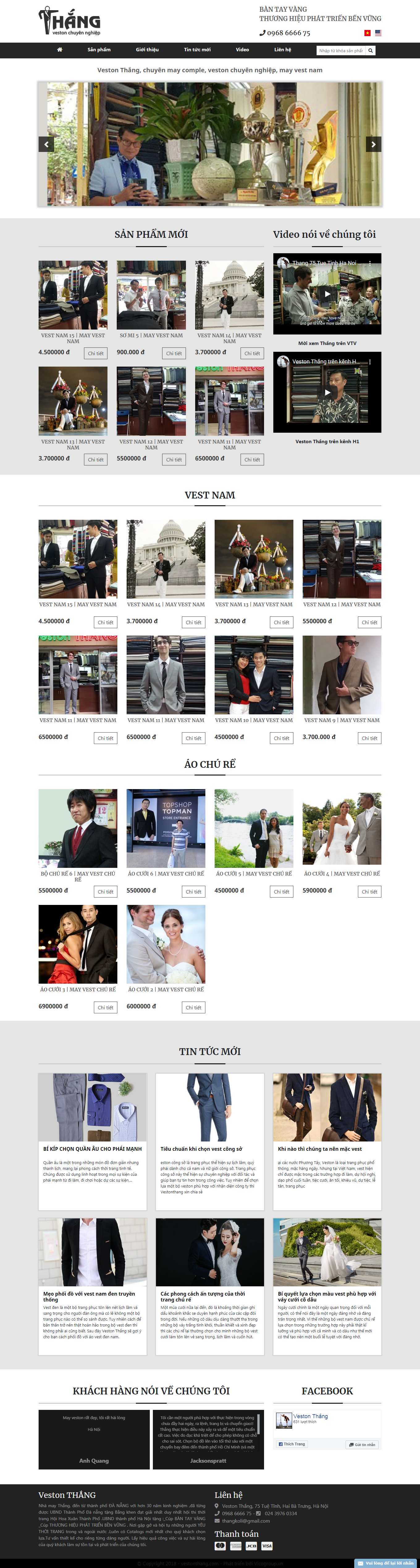Thiết kế Web thiết kế thời trang vestonthang.com