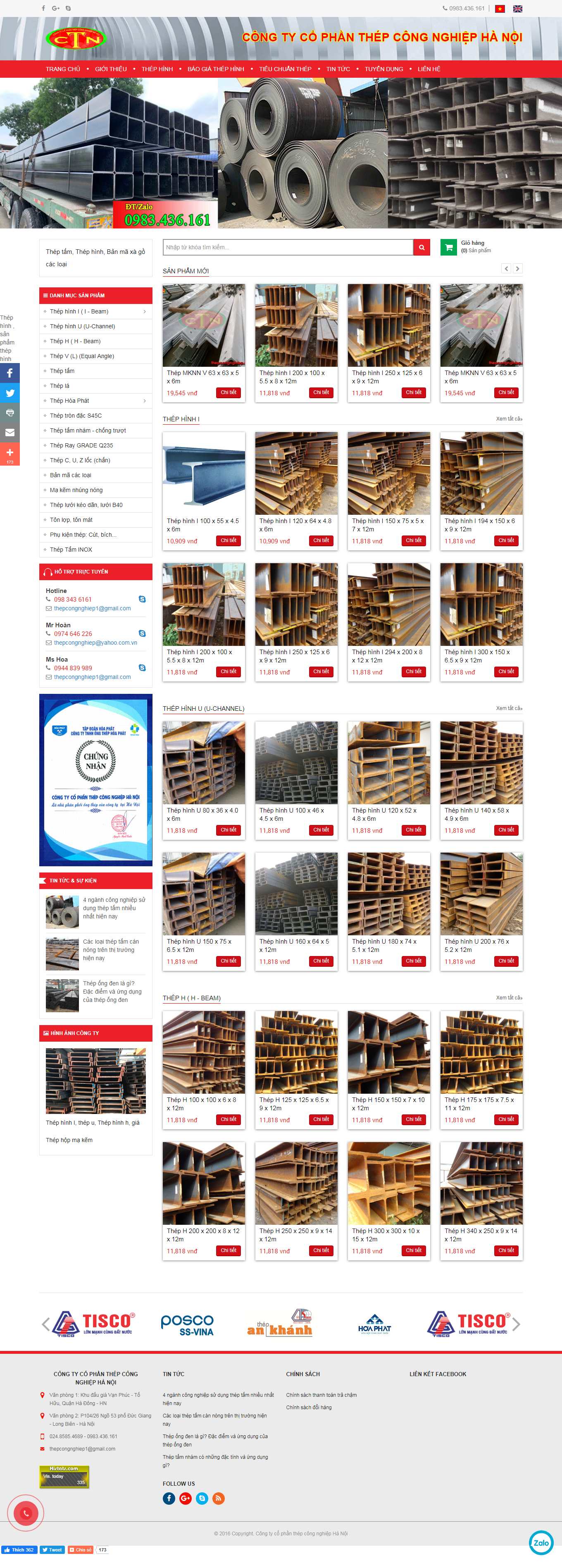 Thiết kế Web thép thepcongnghiep.com.vn